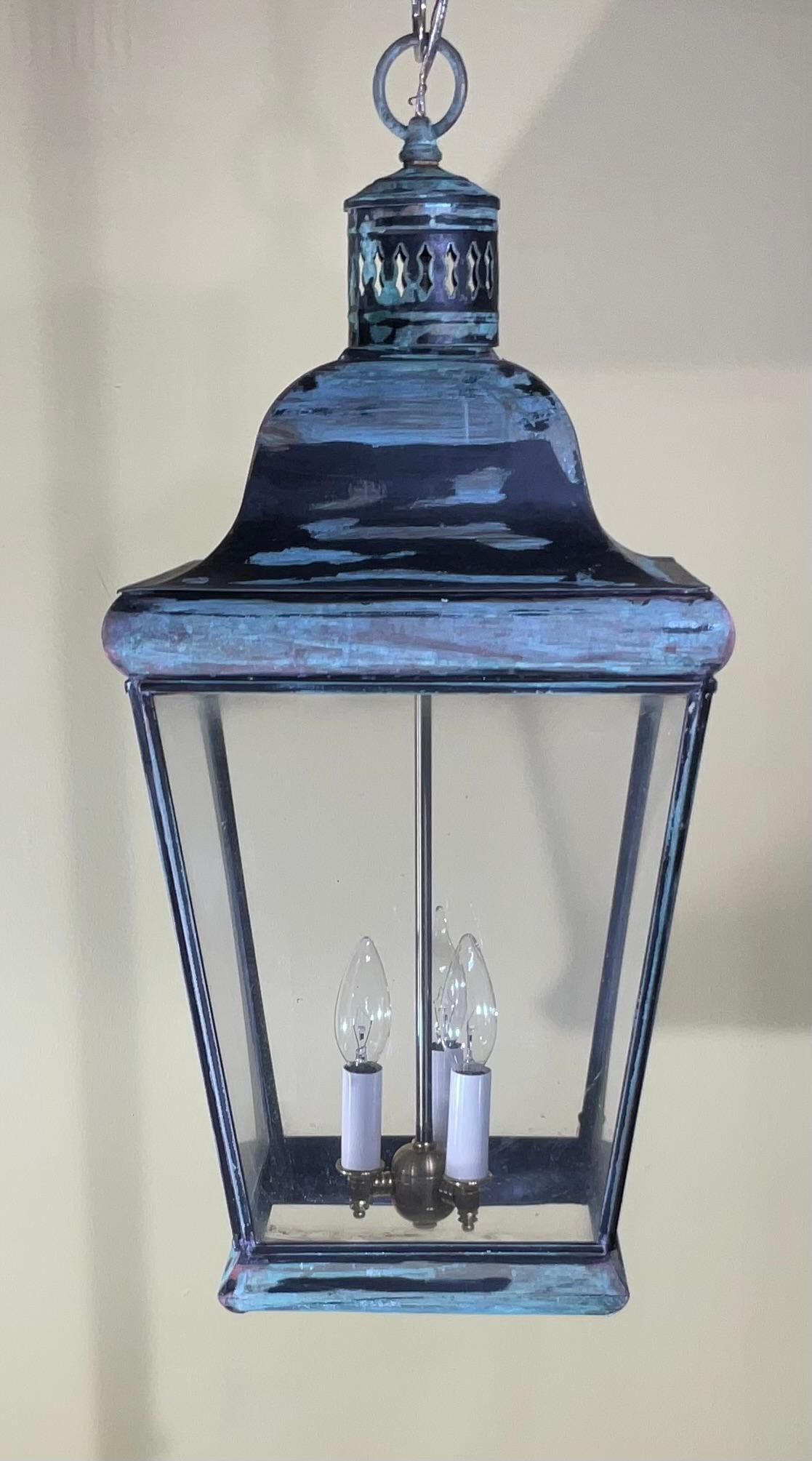 Single Vintage Square Hanging Lantern For Sale 6