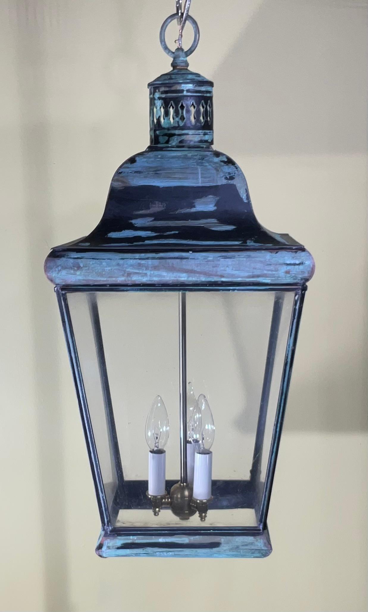 Single Vintage Square Hanging Lantern For Sale 7