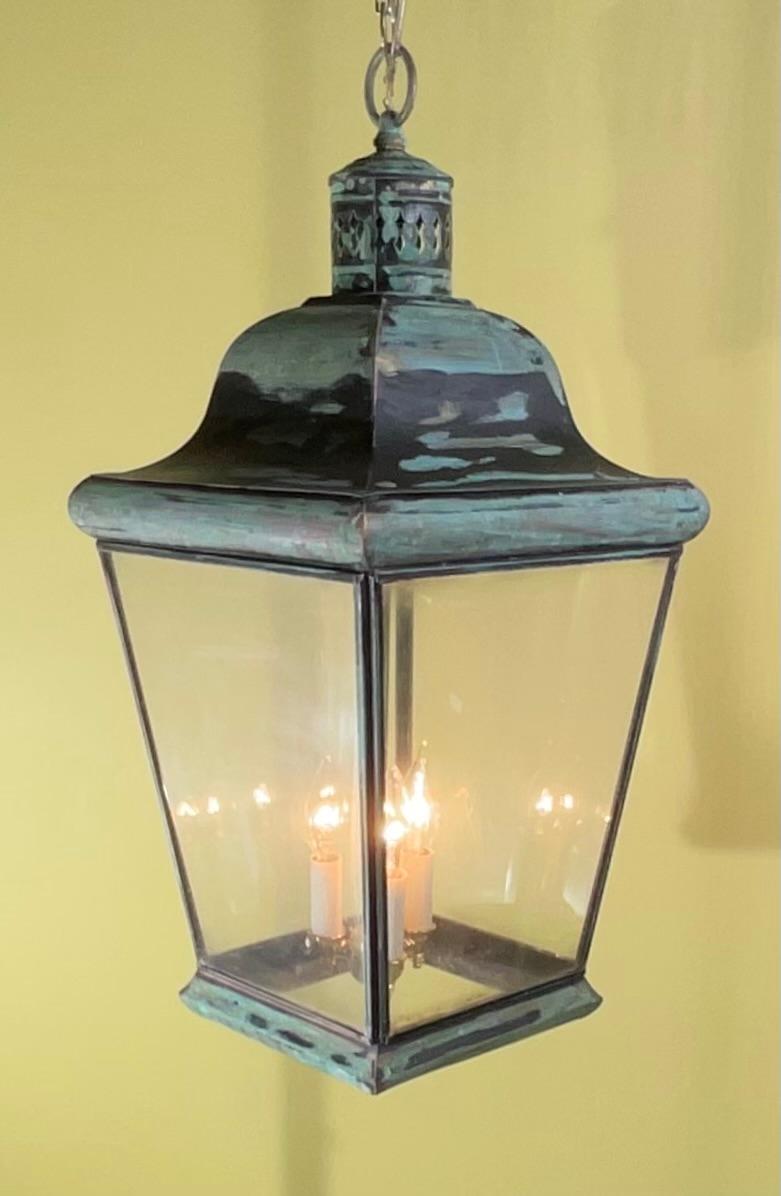 Single Vintage Square Hanging Lantern For Sale 2