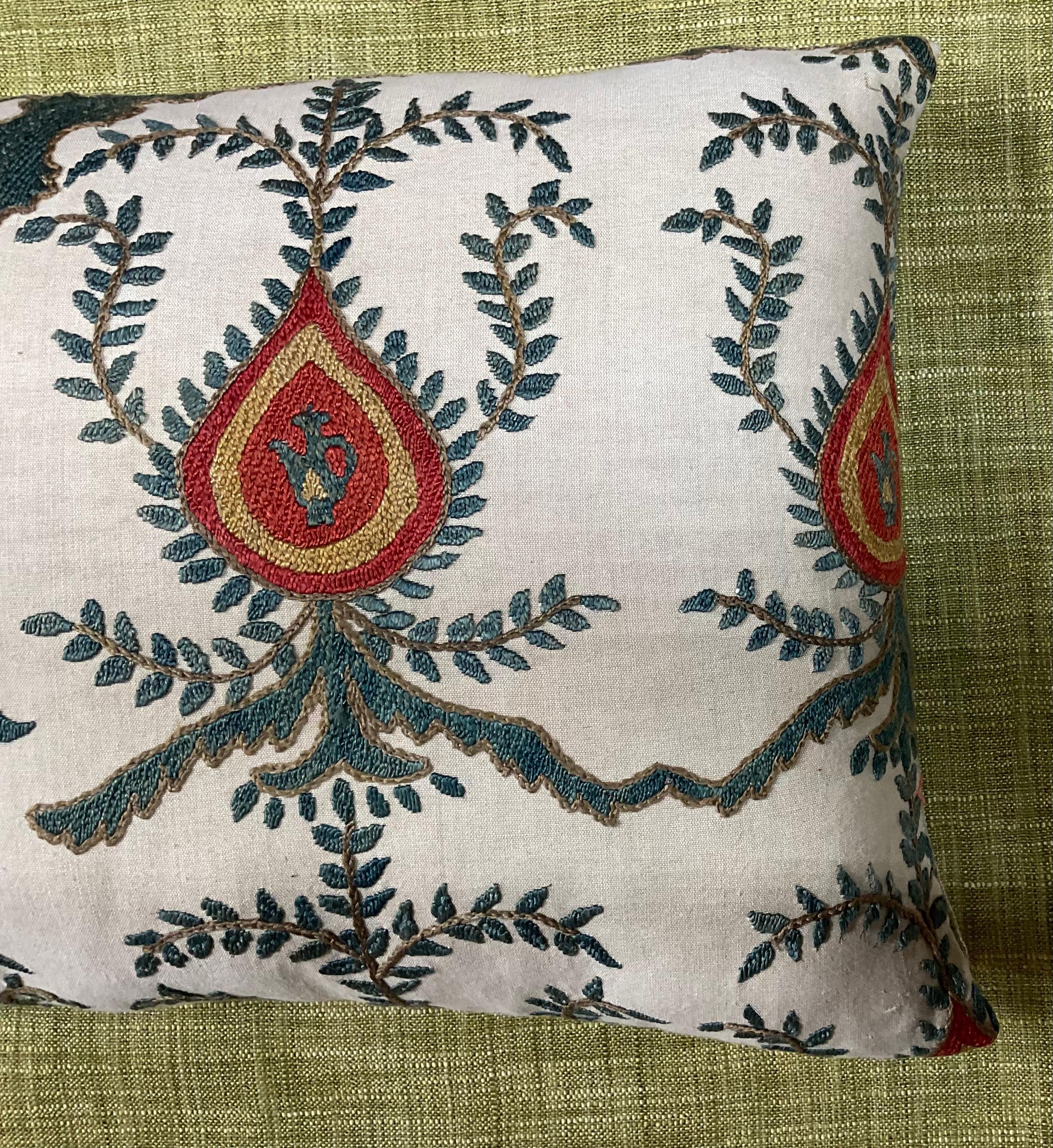 Uzbek Single Vintage Suzani Pillow For Sale