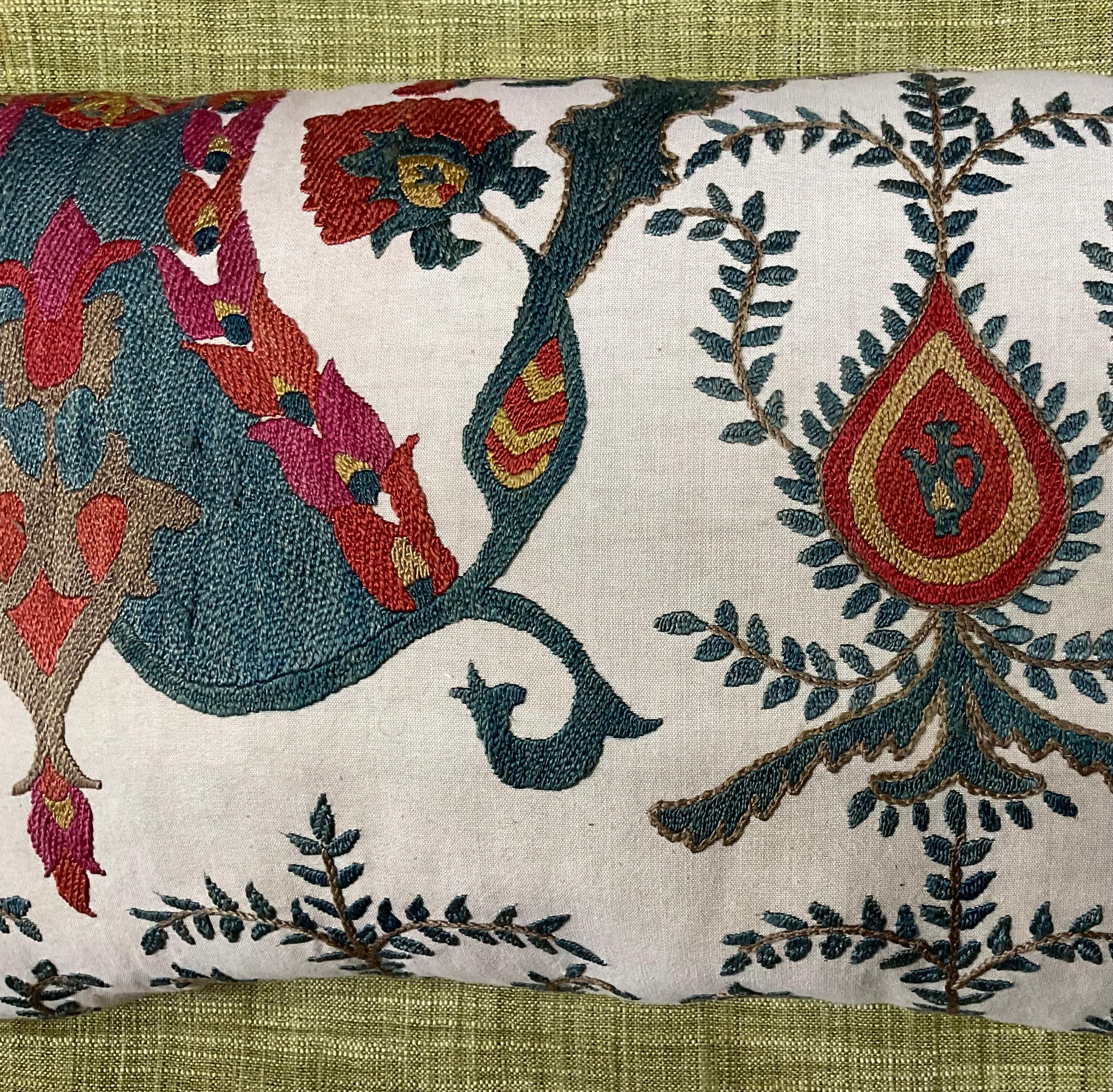 20th Century Single Vintage Suzani Pillow For Sale