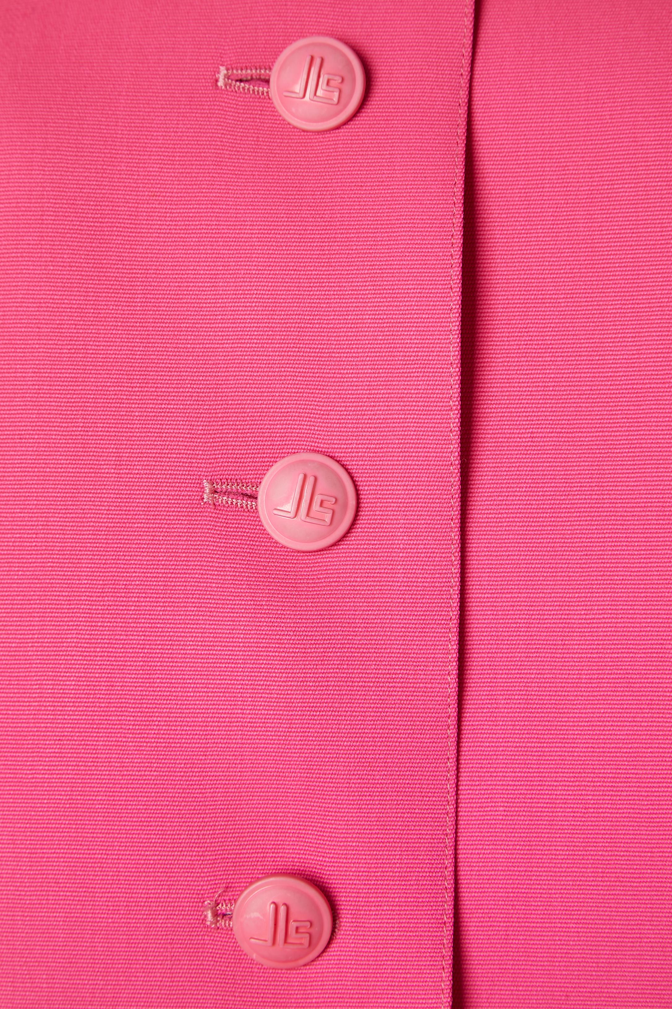 Single-waisted rosa Cocktailjacke mit Markenknöpfen von Scherrer Boutique  (Pink) im Angebot