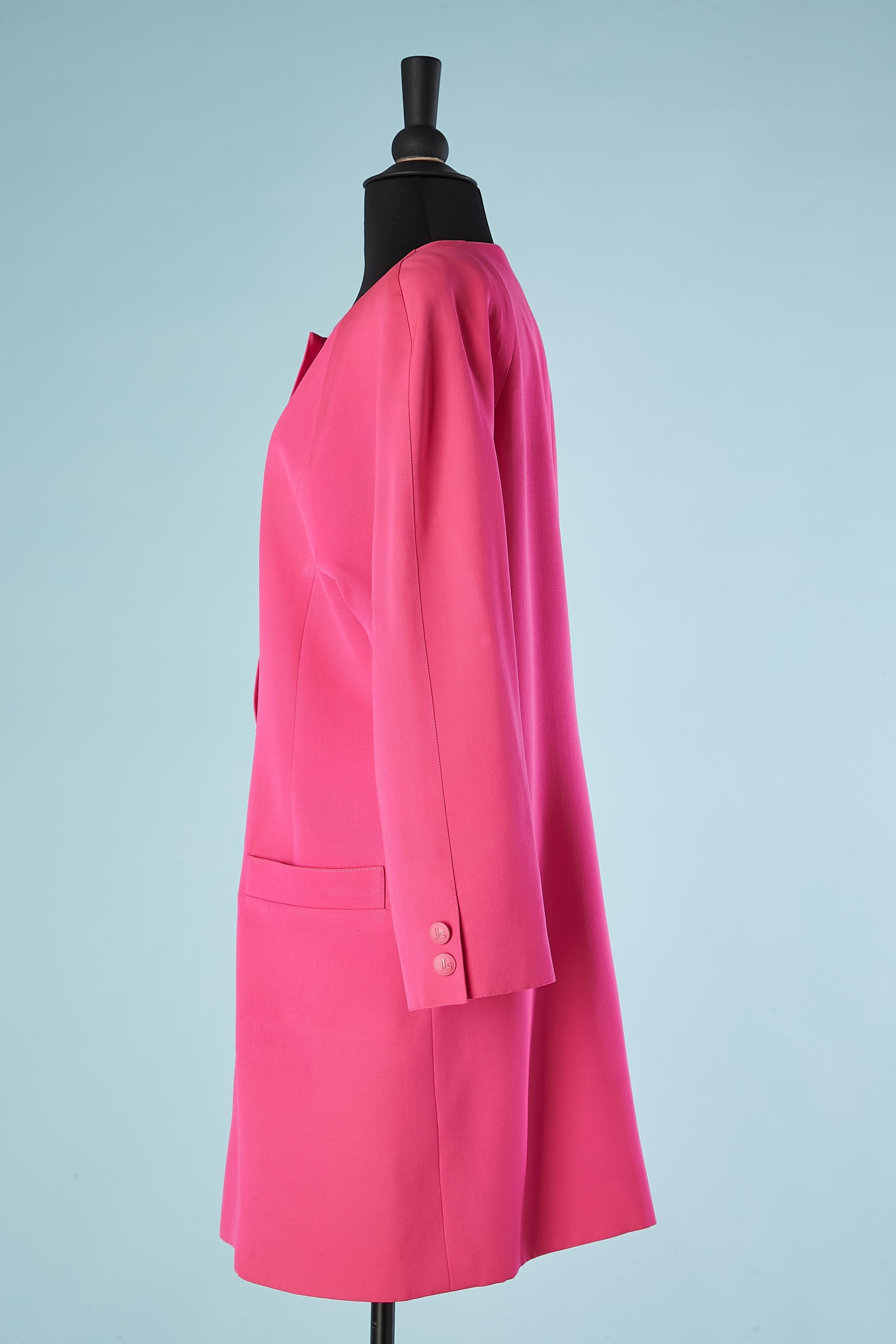 Women's Single-waisted pink cocktail jacket with branded button Scherrer Boutique  For Sale