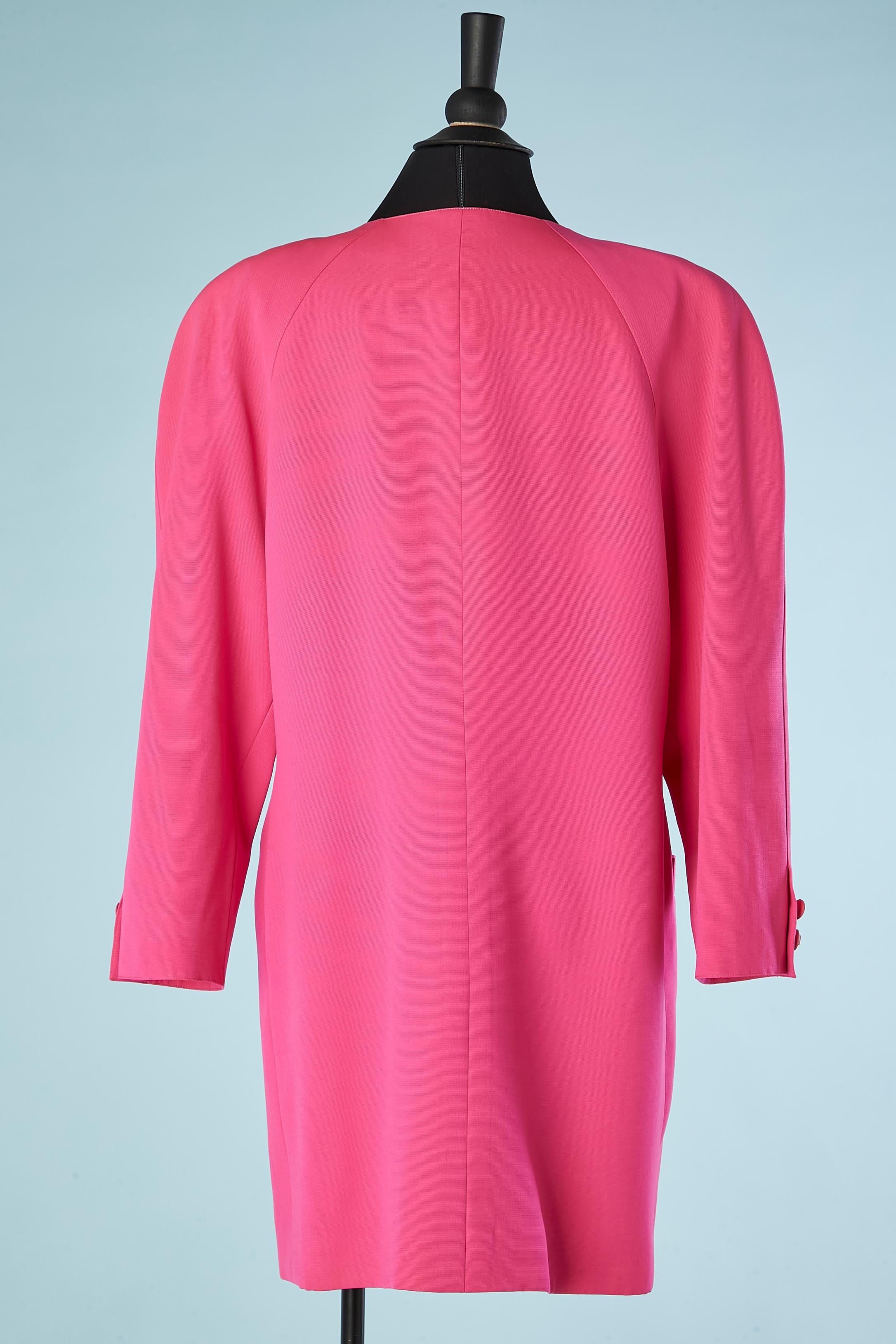 Single-waisted pink cocktail jacket with branded button Scherrer Boutique  For Sale 1