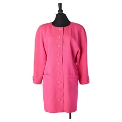 Vintage Single-waisted pink cocktail jacket with branded button Scherrer Boutique 