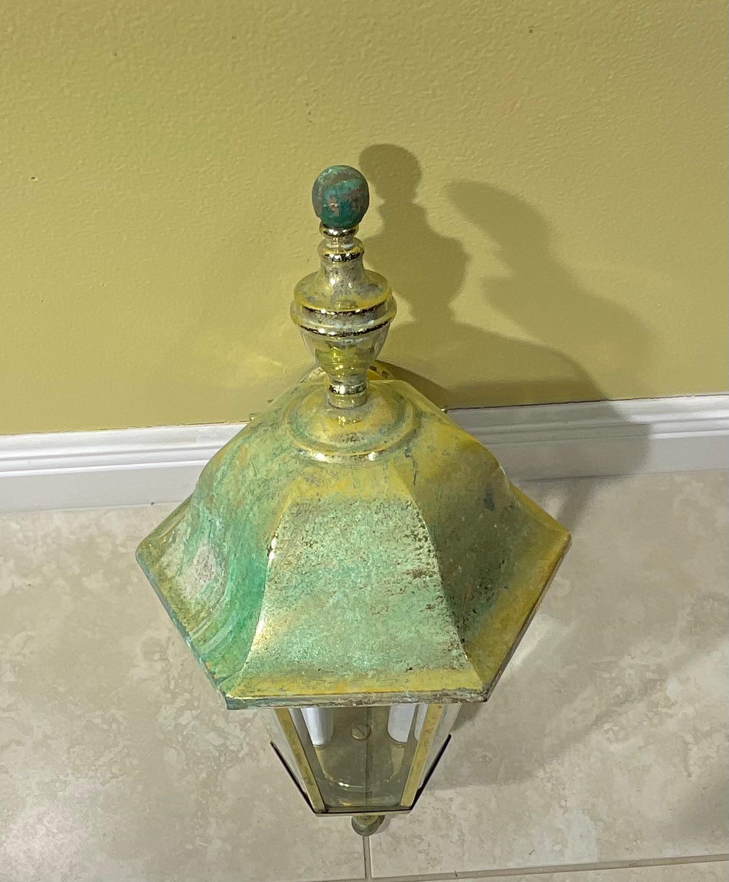 American Single Wall Hanging Solid Brass Lantern For Sale