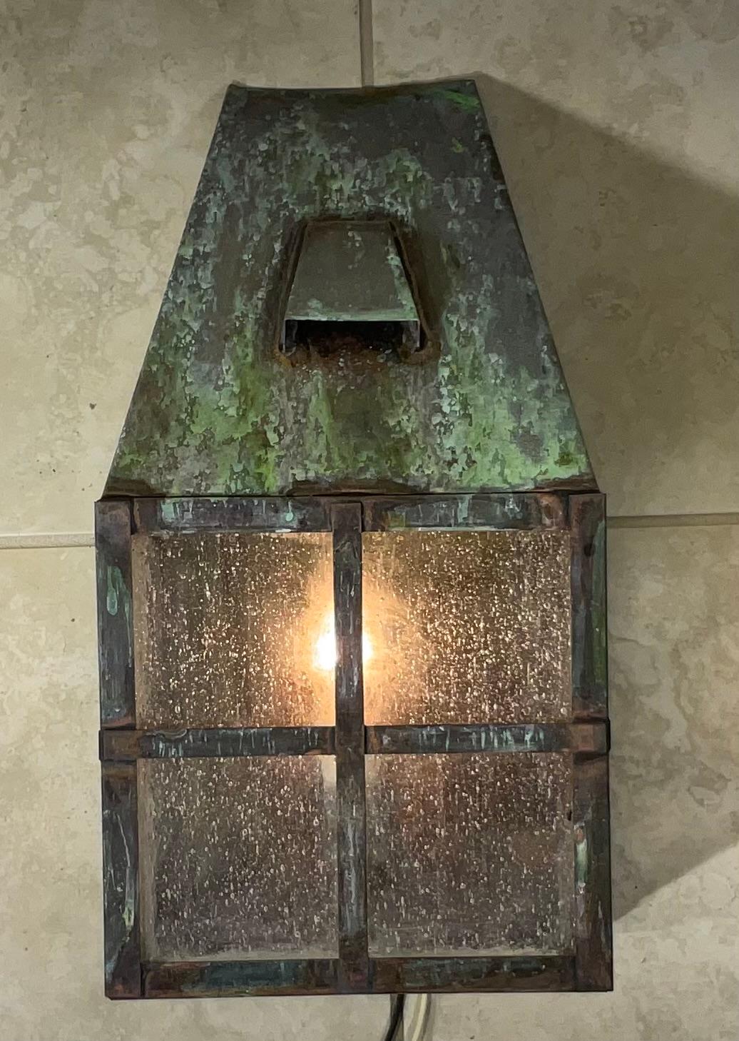 Single Wall Hanging Solid Brass Lantern For Sale 1