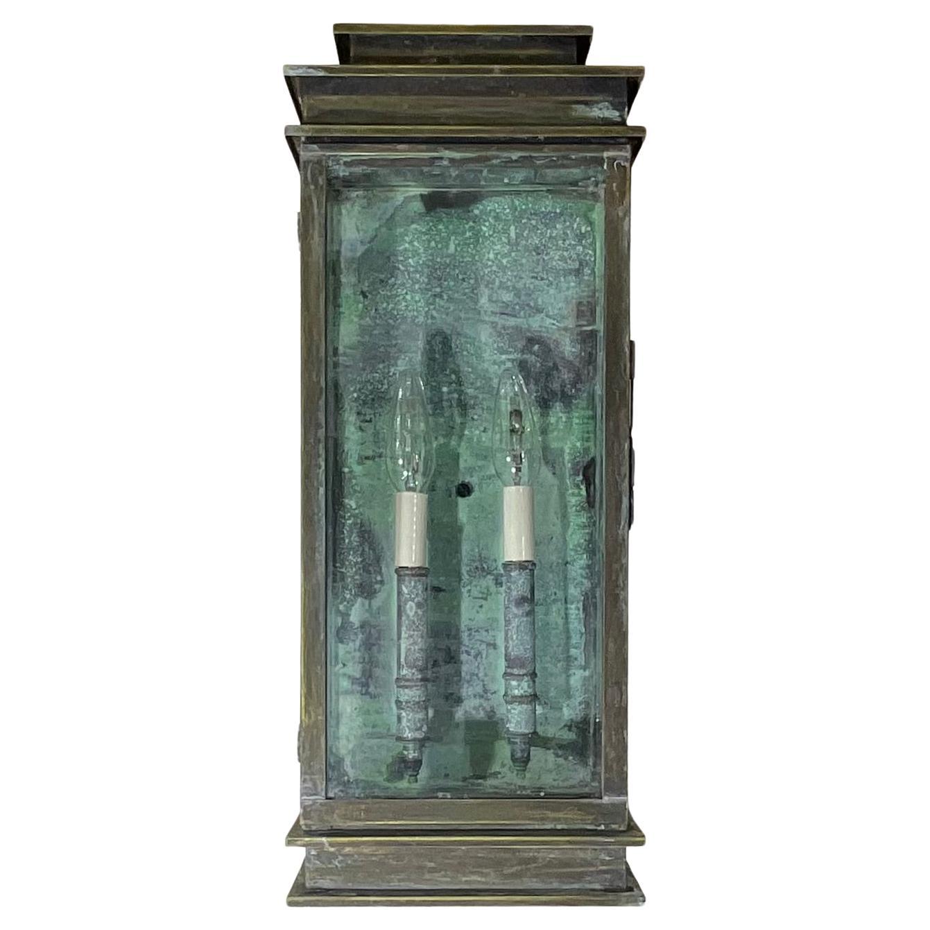 Single Wall Hanging Solid Brass Lantern For Sale