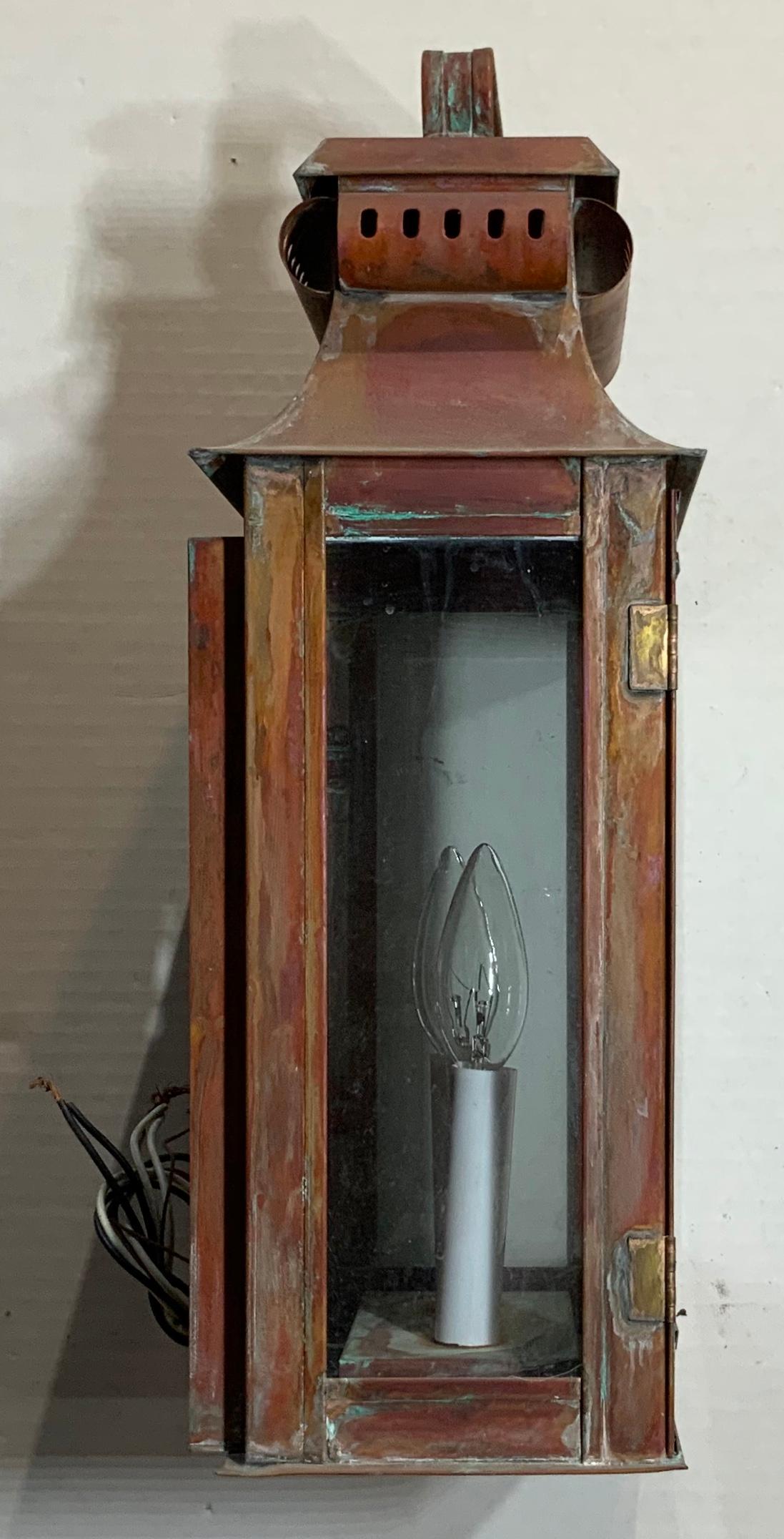 Single Wall Hanging Solid Copper Lantern 5