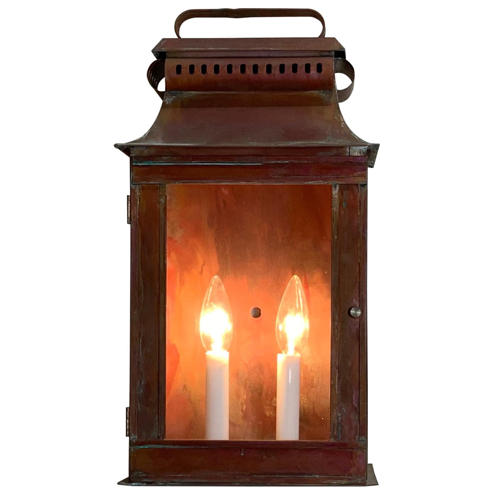Single Wall Hanging Solid Copper Lantern