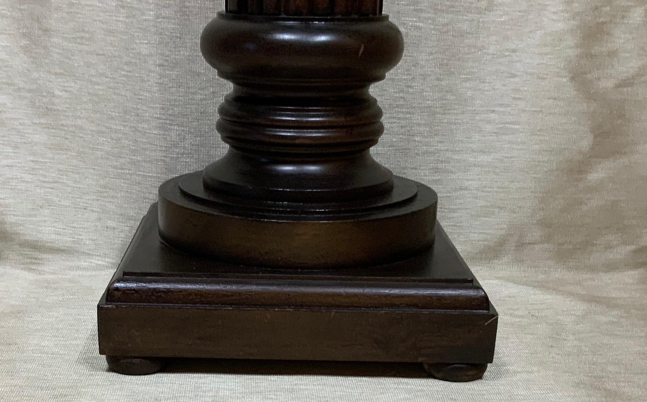 Single Walnut Carved Wood Pedestal 6