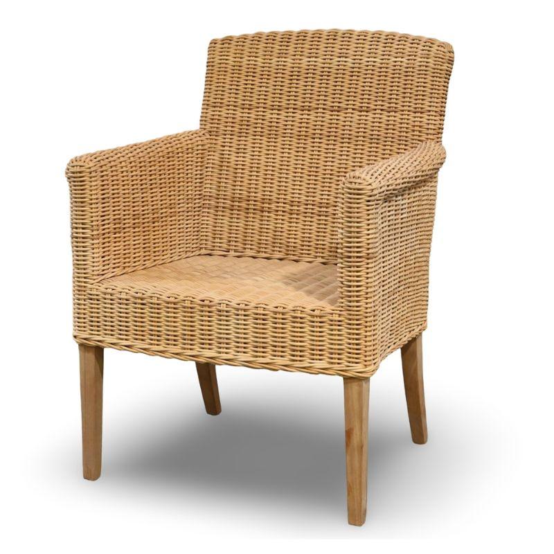 XX secolo Poltrona singola da interno in vimini Walters Wicker in vendita