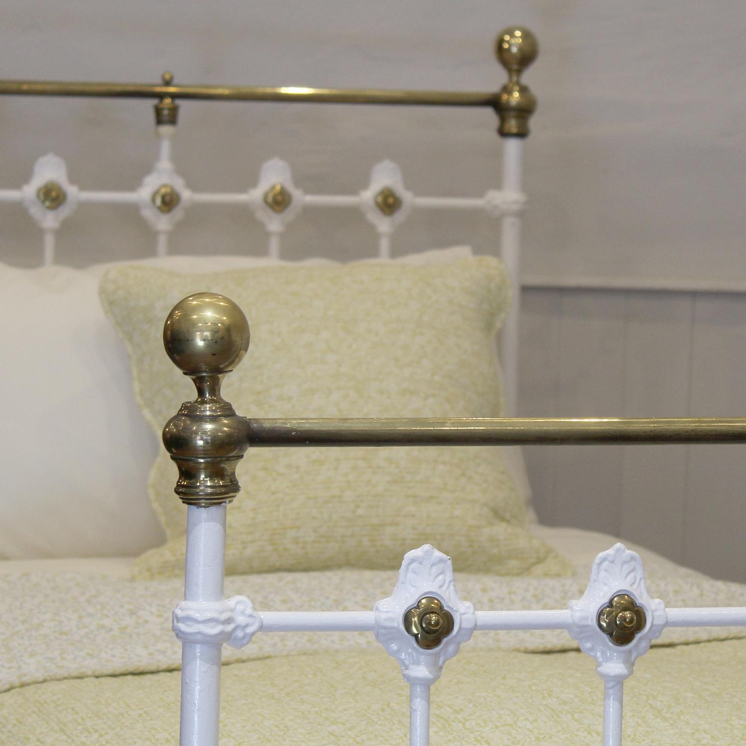 white and gold metal bed frame