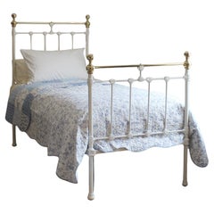 Single White Brass and Iron Antique Bed MS74