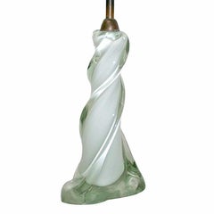 Single White Murano Glass Table Lamps
