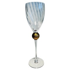 Wine Glass by Union Street Glass “Manhattan Collection” 24K leafed Gold Ball
