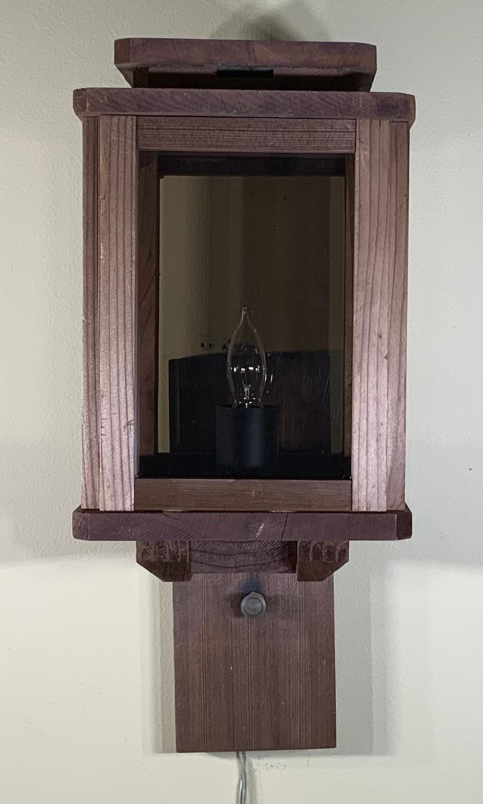 Single Wood Wall Lantern For Sale 2