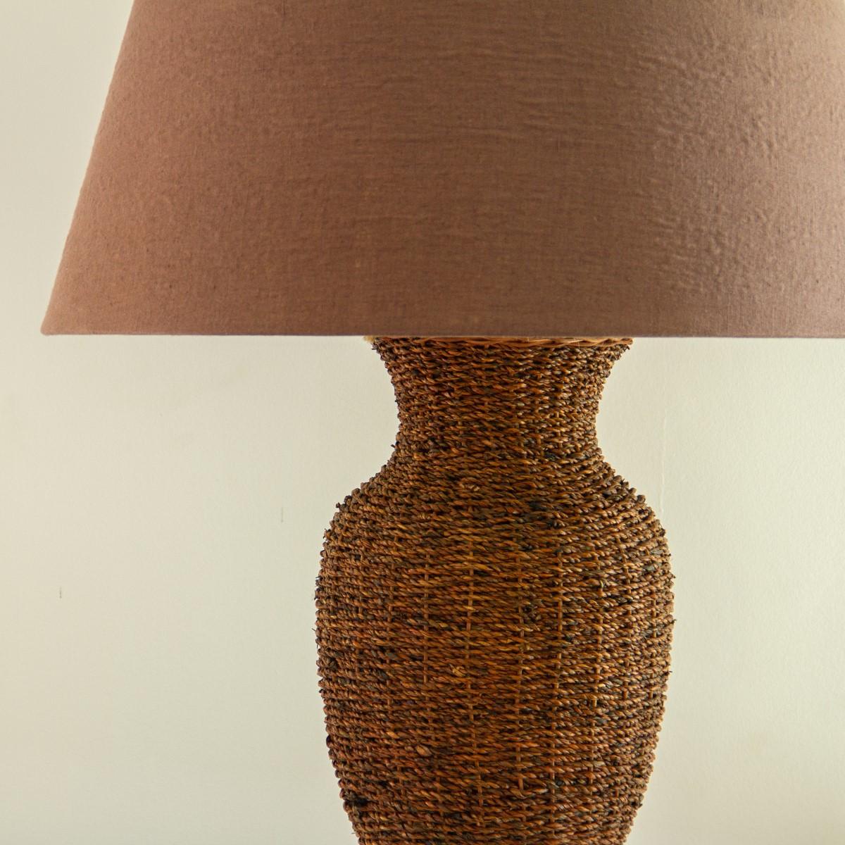 Single Woven Reed Lamp, 1970s 2