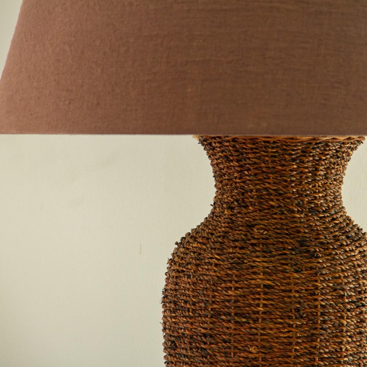 Single Woven Reed Lamp, 1970s 3