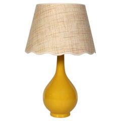 Einzelne gelbe Porzellankürbislampe