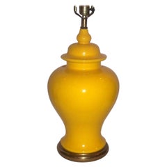 Vintage Single Yellow Porcelain Table Lamp