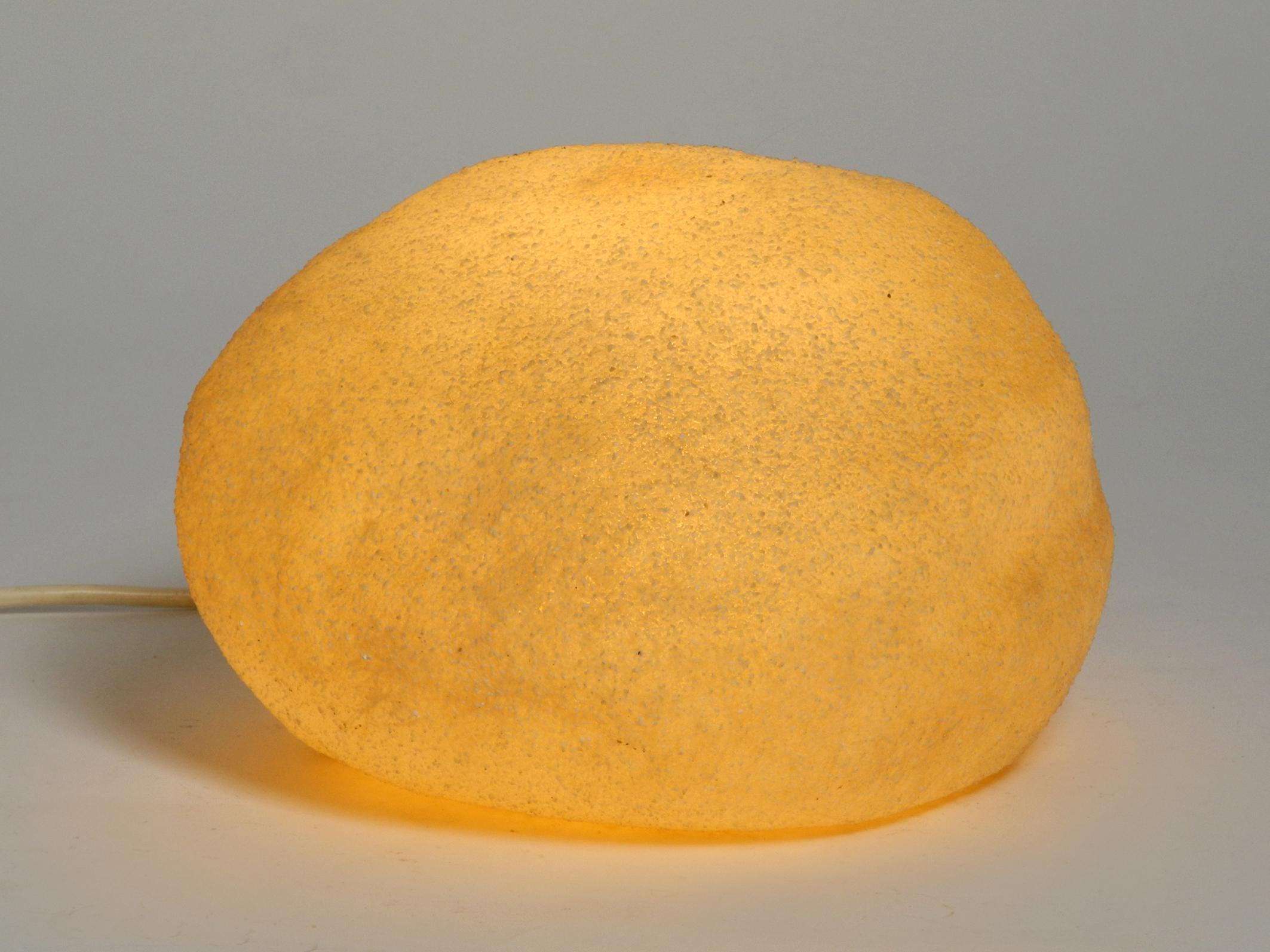 Singleton 1970s Stone Rock Table or Floor Lamp in Fiberglass with Marble Grains 2