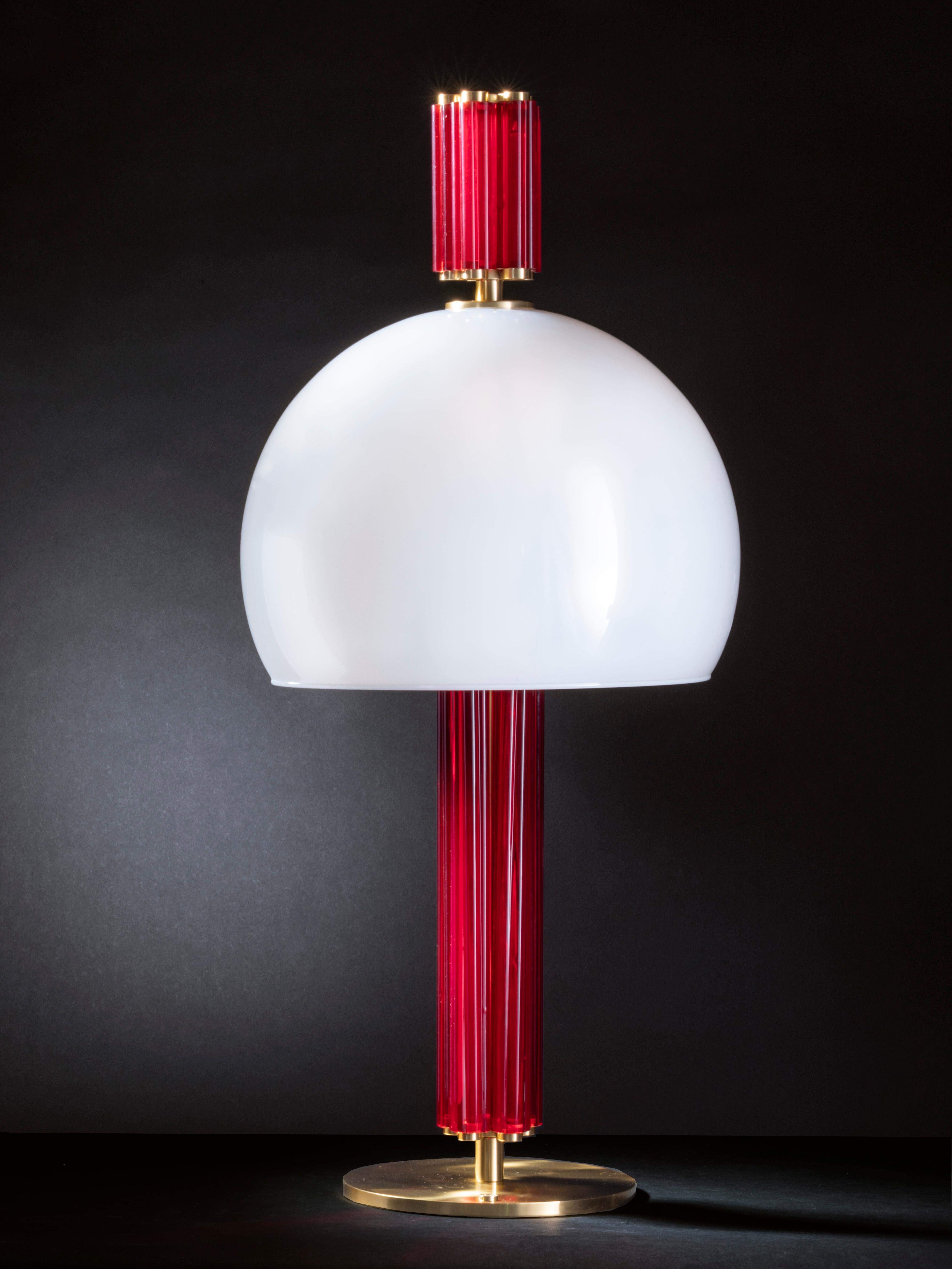 Italian Lampe à poser 'RED CANE' simple en vente