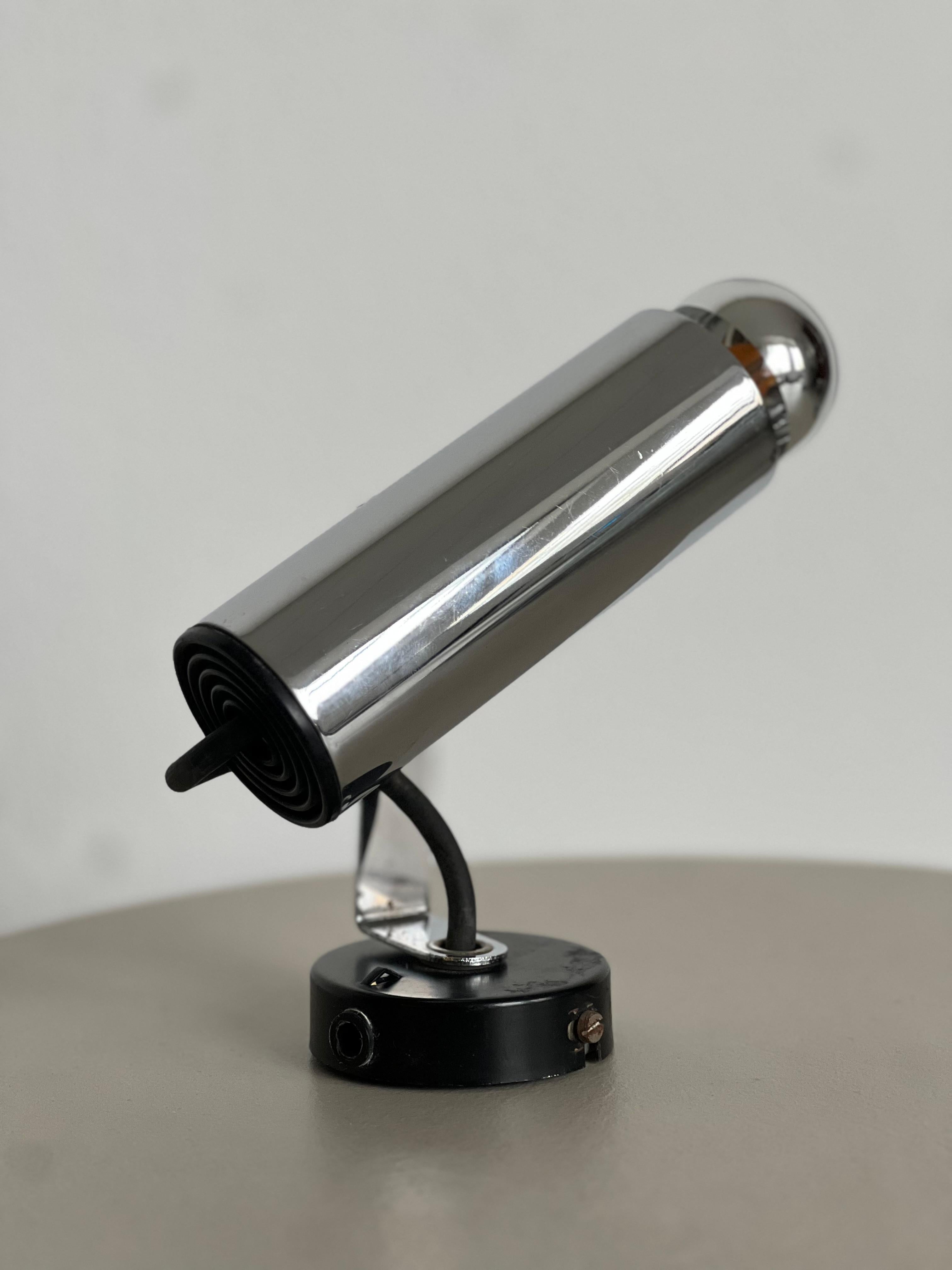 Rare Chrome Italian Spotlight by Targetti Sankey 1970's - Vintage lighting spot For Sale 5