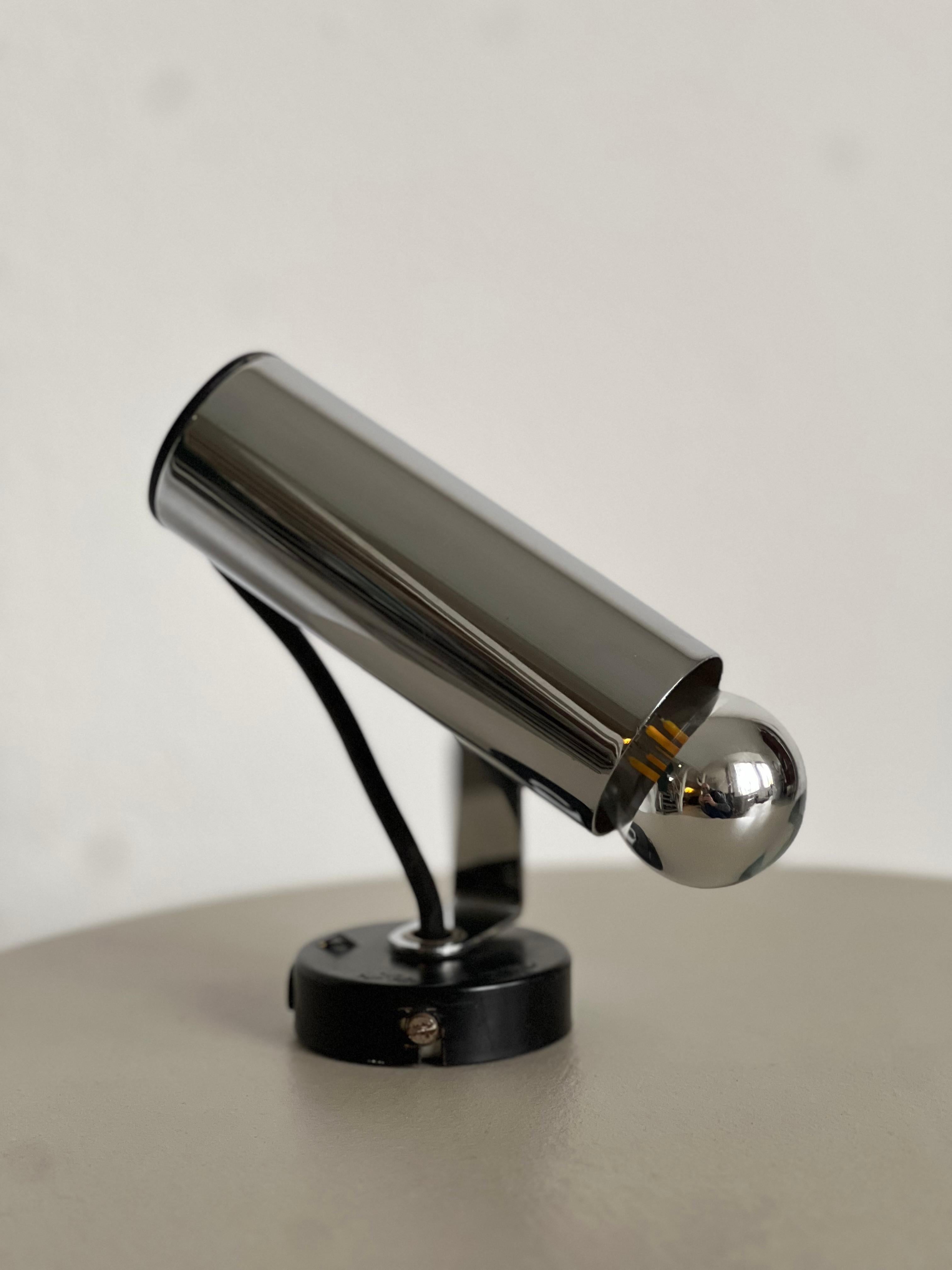 Rare Chrome Italian Spotlight by Targetti Sankey 1970's - Vintage lighting spot For Sale 7