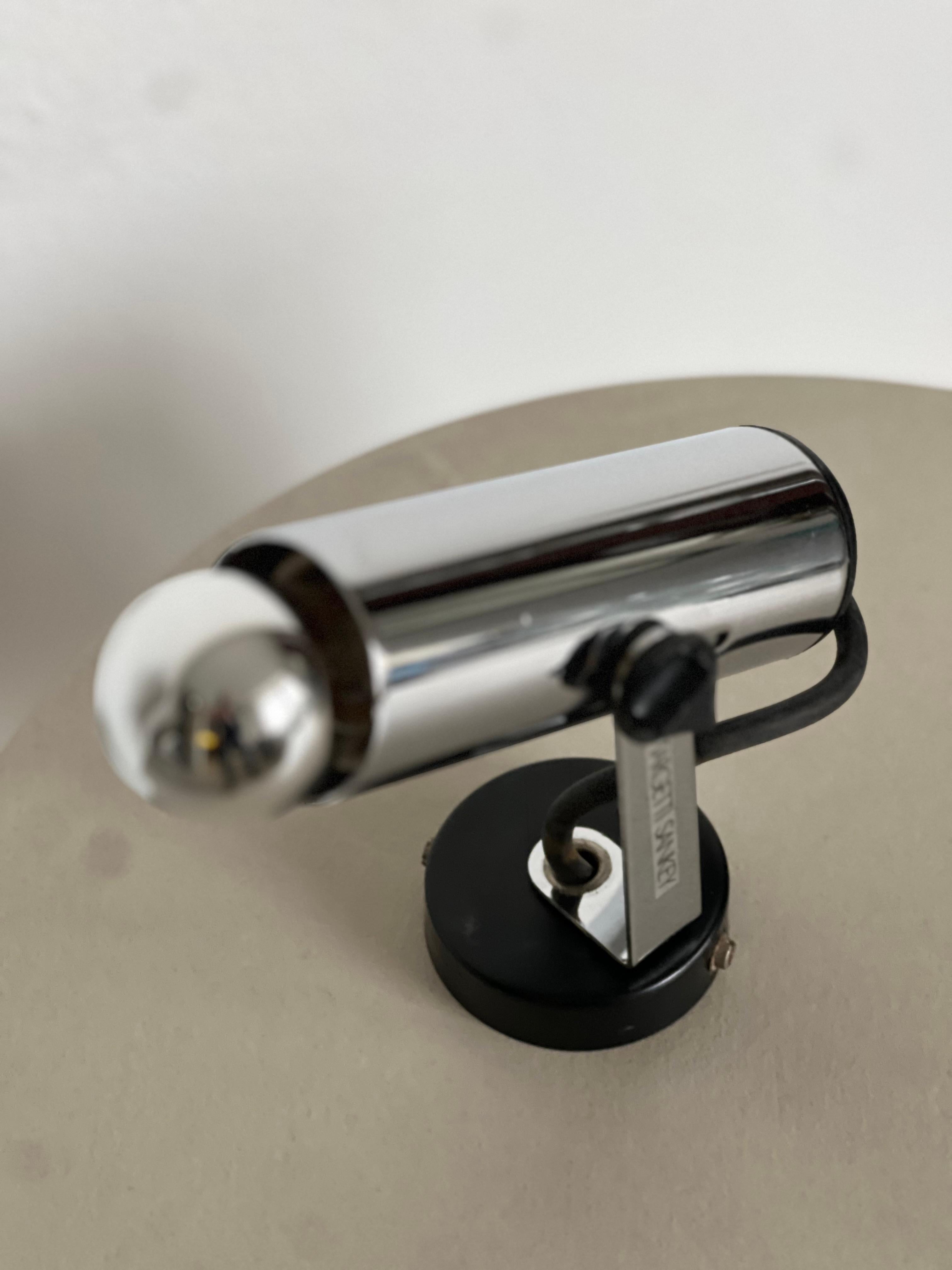 Rare Chrome Italian Spotlight by Targetti Sankey 1970's - Vintage lighting spot For Sale 11
