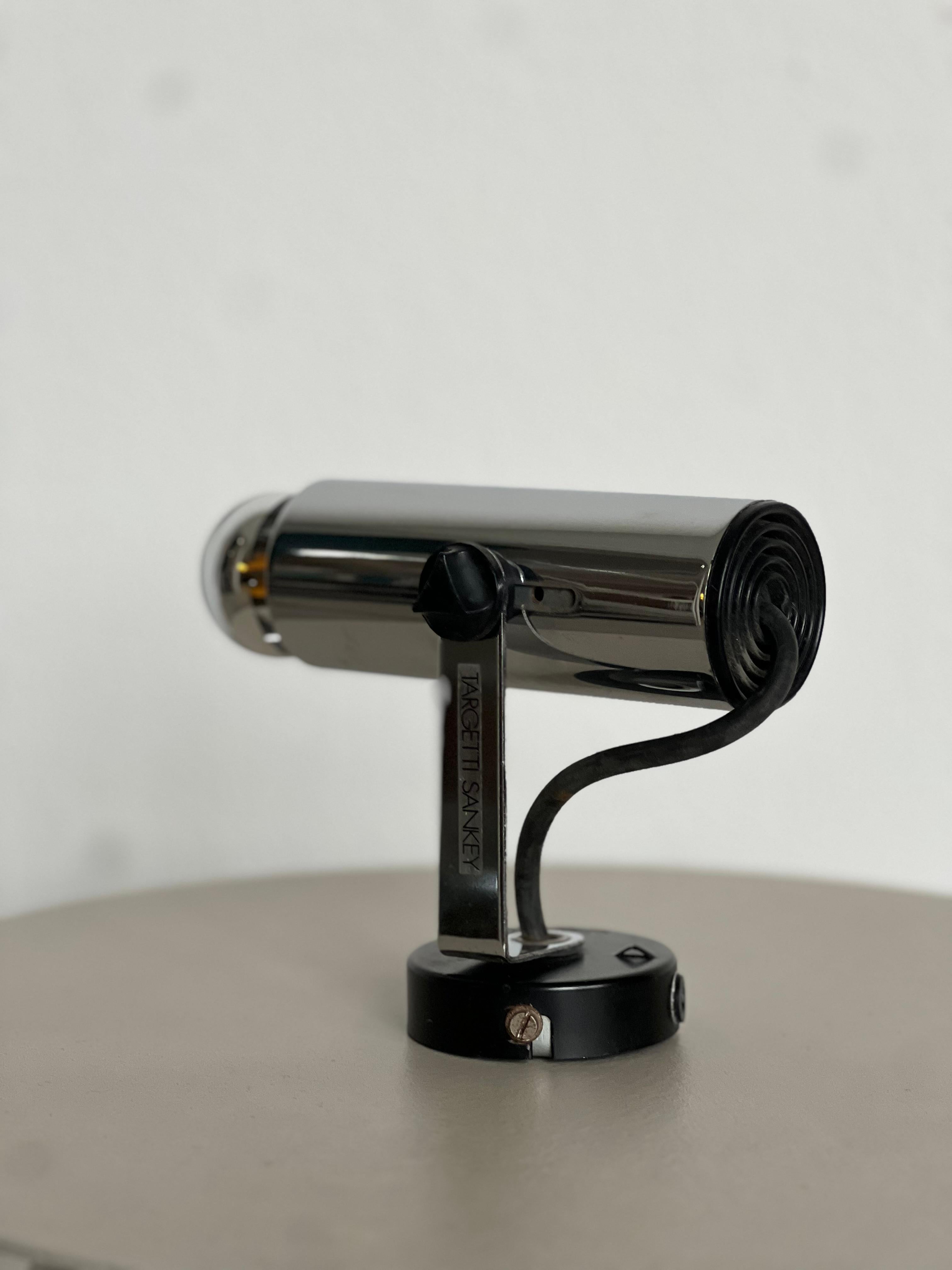 Late 20th Century Rare Chrome Italian Spotlight by Targetti Sankey 1970's - Vintage lighting spot For Sale