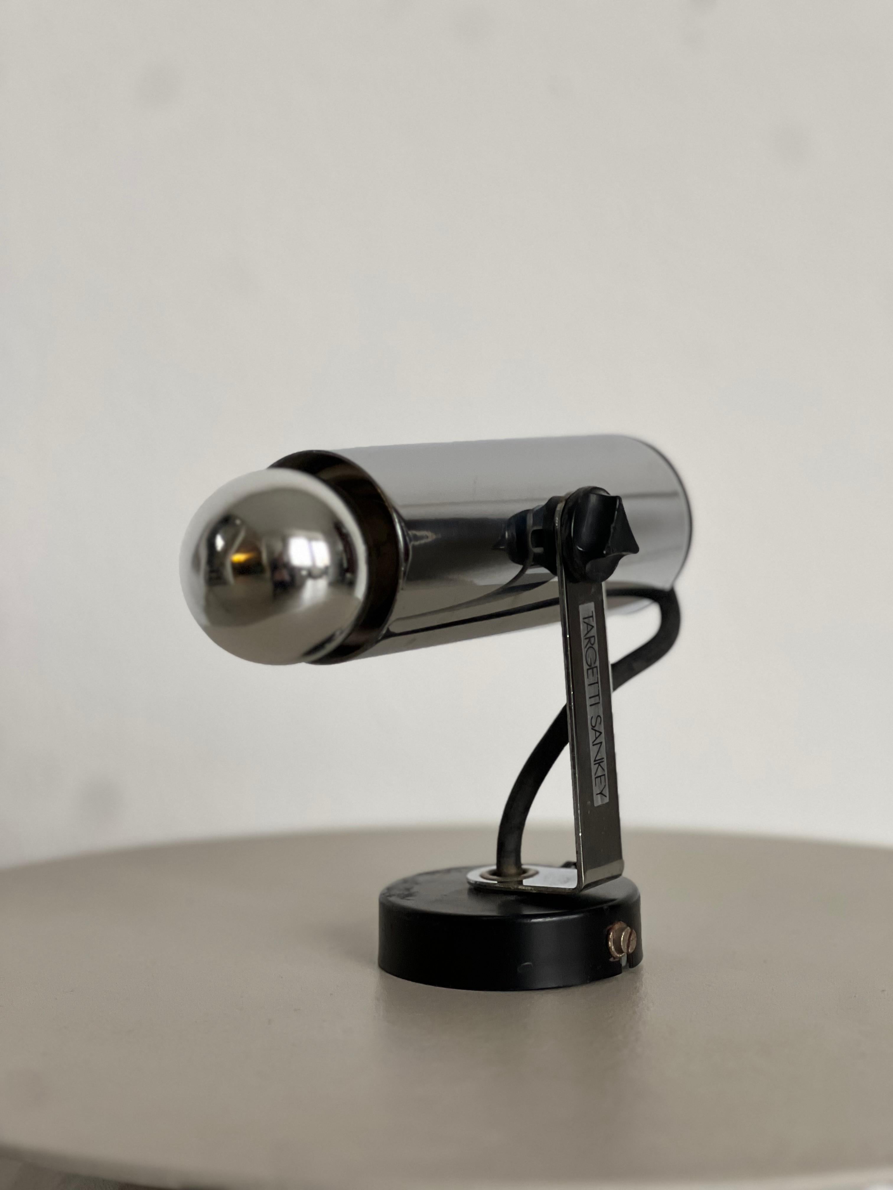 Rare Chrome Italian Spotlight by Targetti Sankey 1970's - Vintage lighting spot For Sale 1
