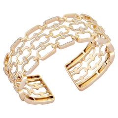 Singular Diamond 14K (or 18k upon request) Yellow Gold Bangle Bracelet