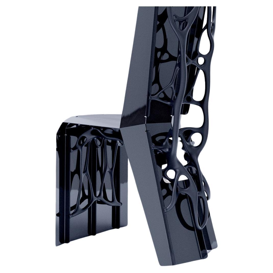 Organic AI Singularity Sculptural Metal Dining Chair For Sale