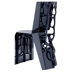 Chaise de salle à manger sculpturale en métal organique AI Singularity