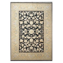 Sino-Persian Oushak Wool 10x14 Black & Tan Handmade Area Rug