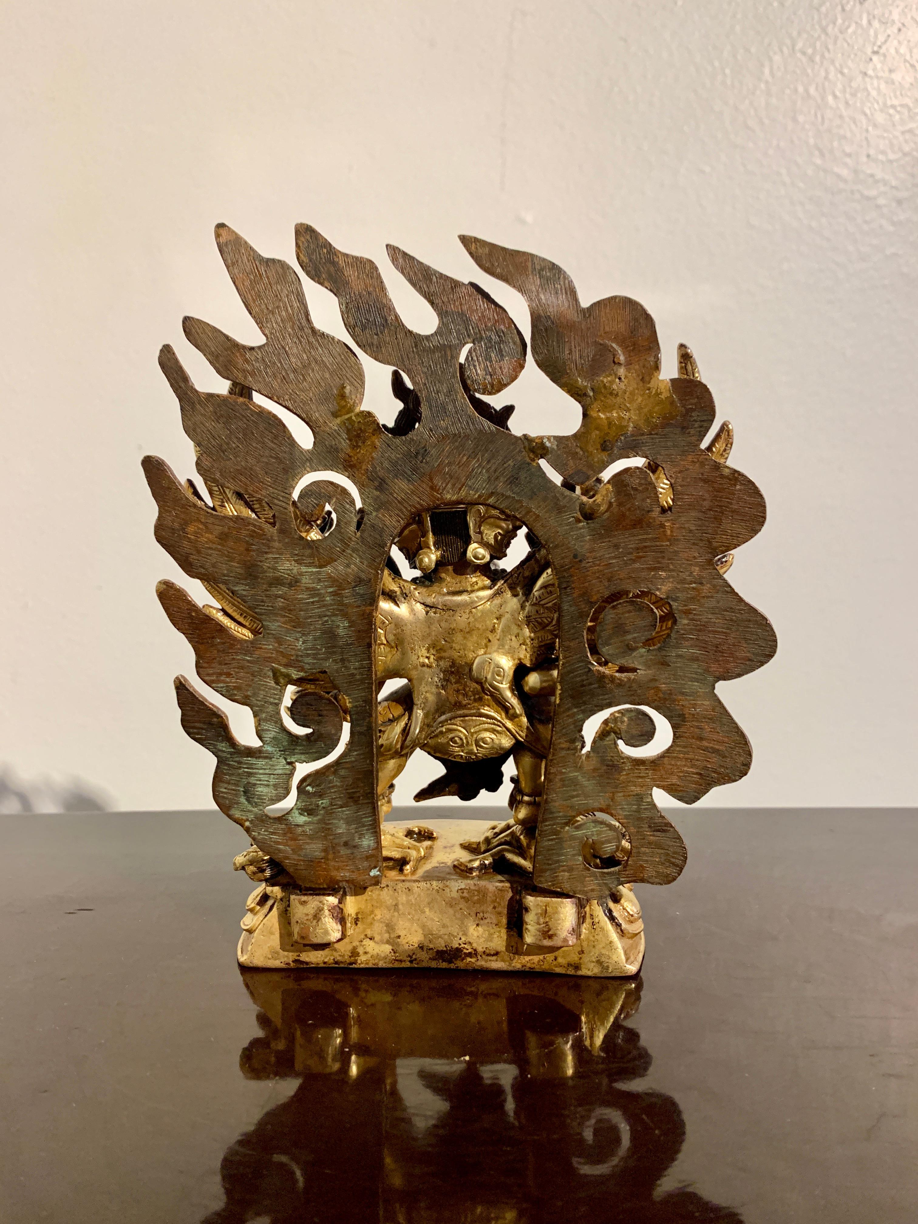 Early 19th Century Sino-Tibetan Gilt Bronze Hayagriva with Consort Vajravarahi, circa 1800, Tibet For Sale