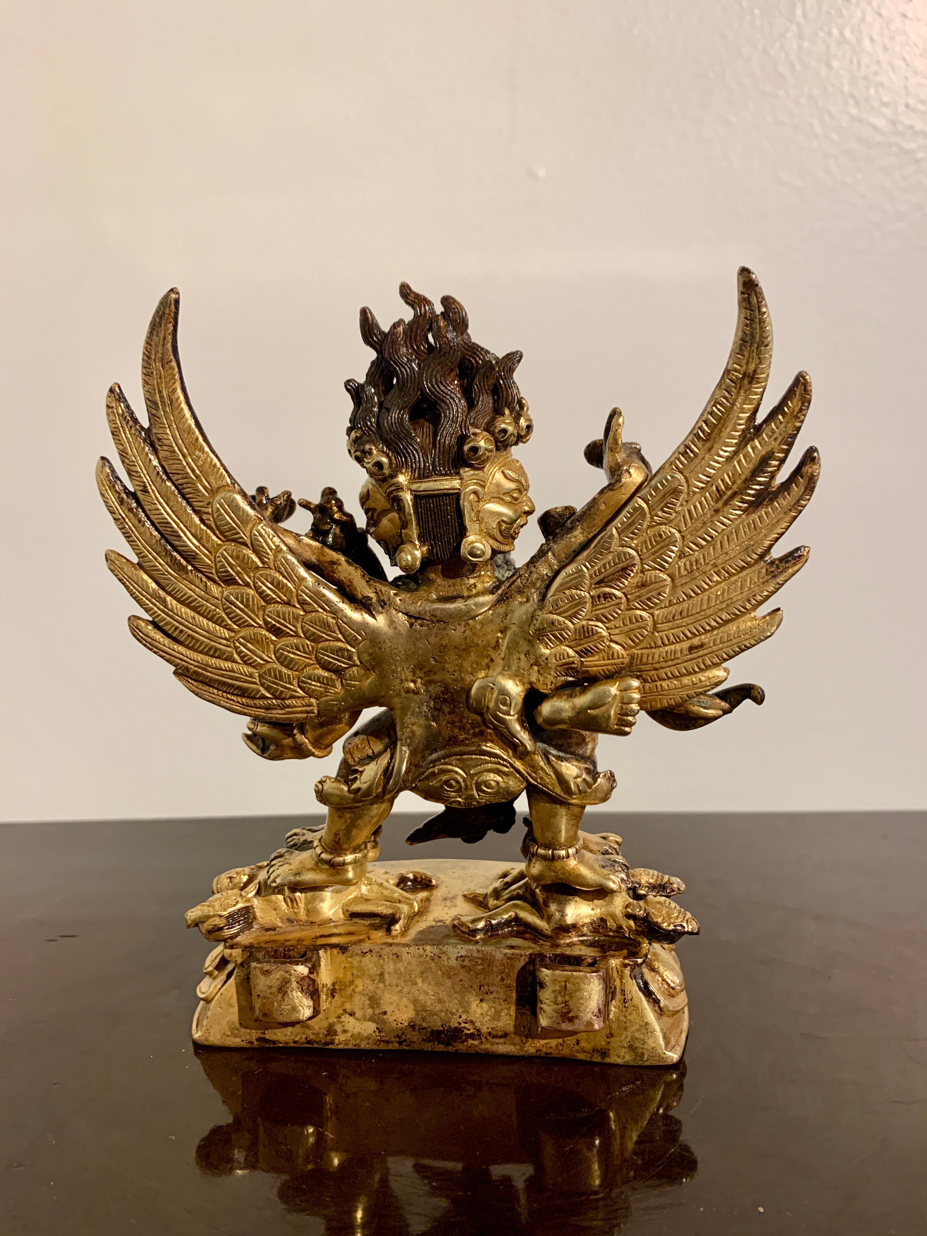Sino-Tibetan Gilt Bronze Hayagriva with Consort Vajravarahi, circa 1800, Tibet For Sale 3