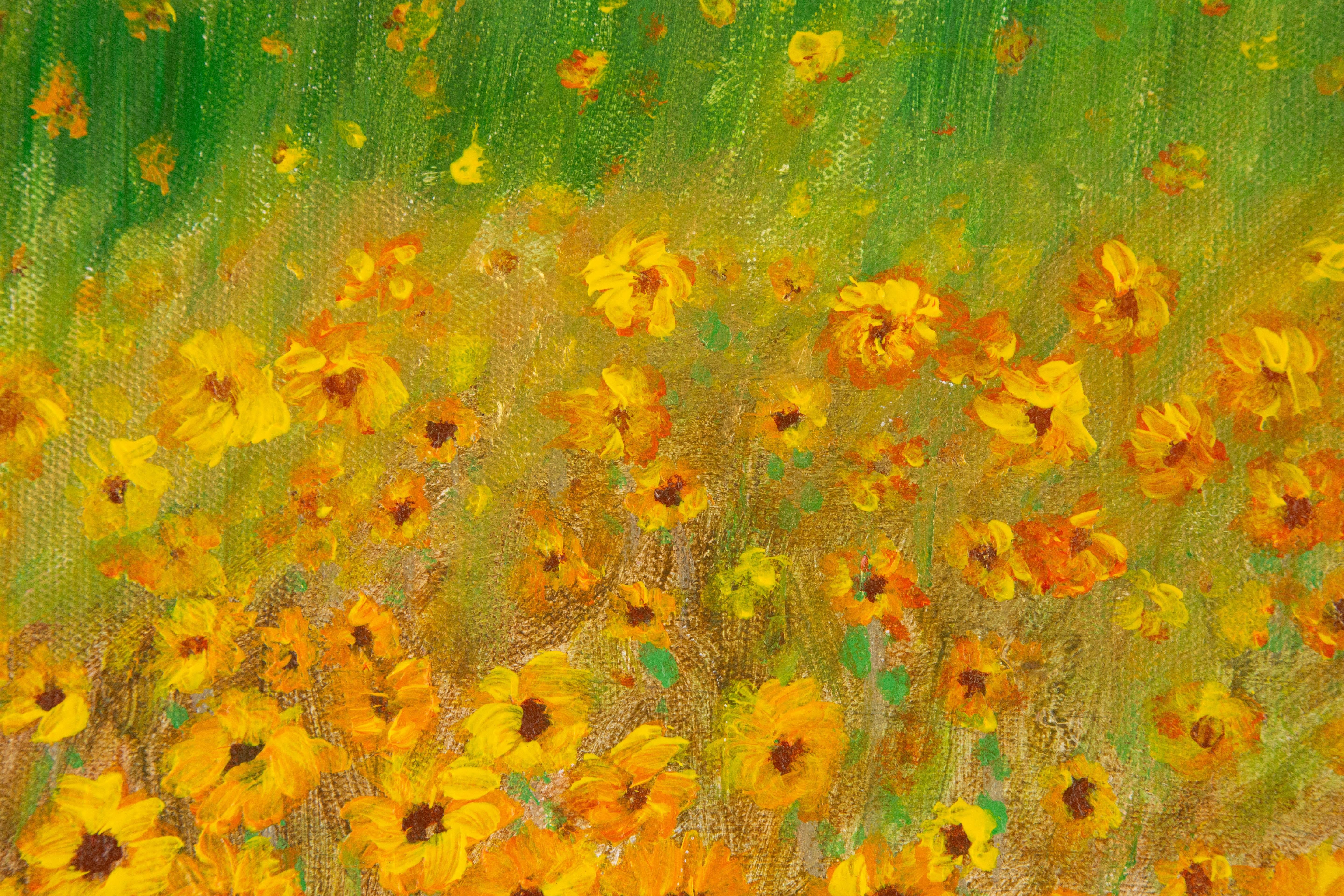 Originales Acrylgemälde „Wilde Chrysantheme“ von Sinou Fu mit Blumenmuster im Angebot 1