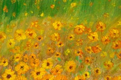 Sinou Fu Pittura acrilica originale floreale "Crisantemo selvatico"