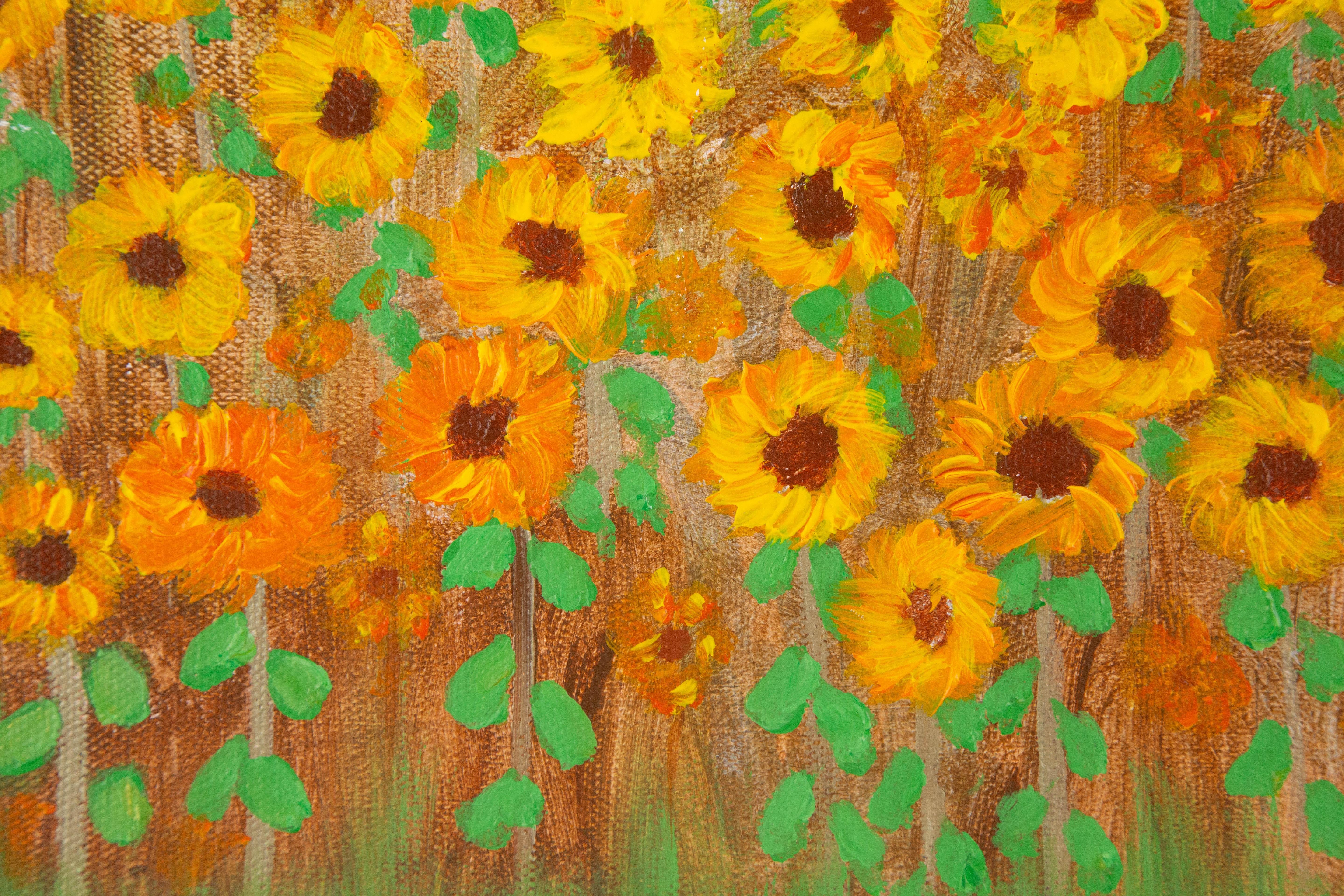 Originales Acrylgemälde „Wilde Chrysantheme“ von Sinou Fu mit Blumenmuster im Angebot 2