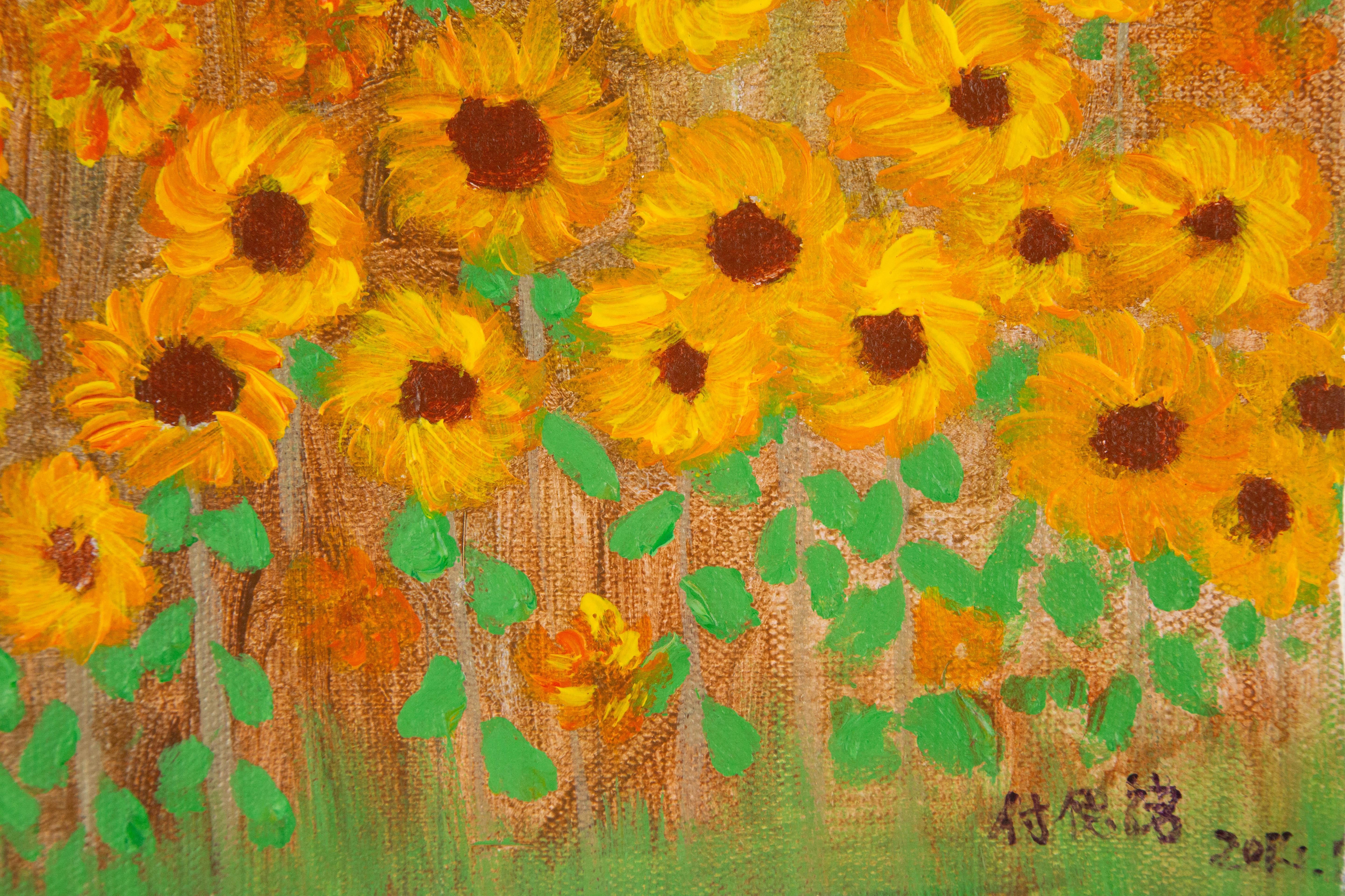 Originales Acrylgemälde „Wilde Chrysantheme“ von Sinou Fu mit Blumenmuster im Angebot 4
