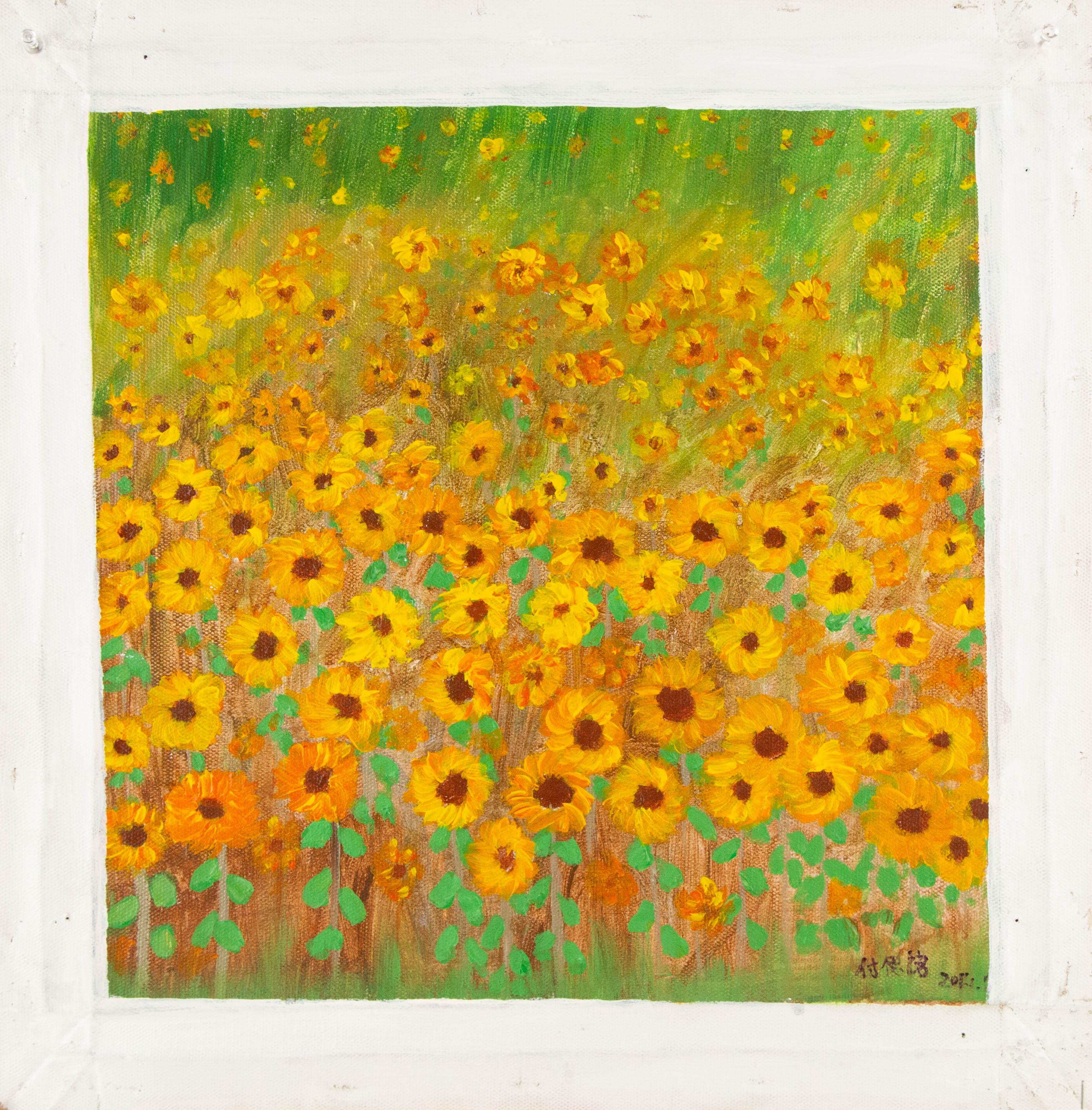 Originales Acrylgemälde „Wilde Chrysantheme“ von Sinou Fu mit Blumenmuster im Angebot 7