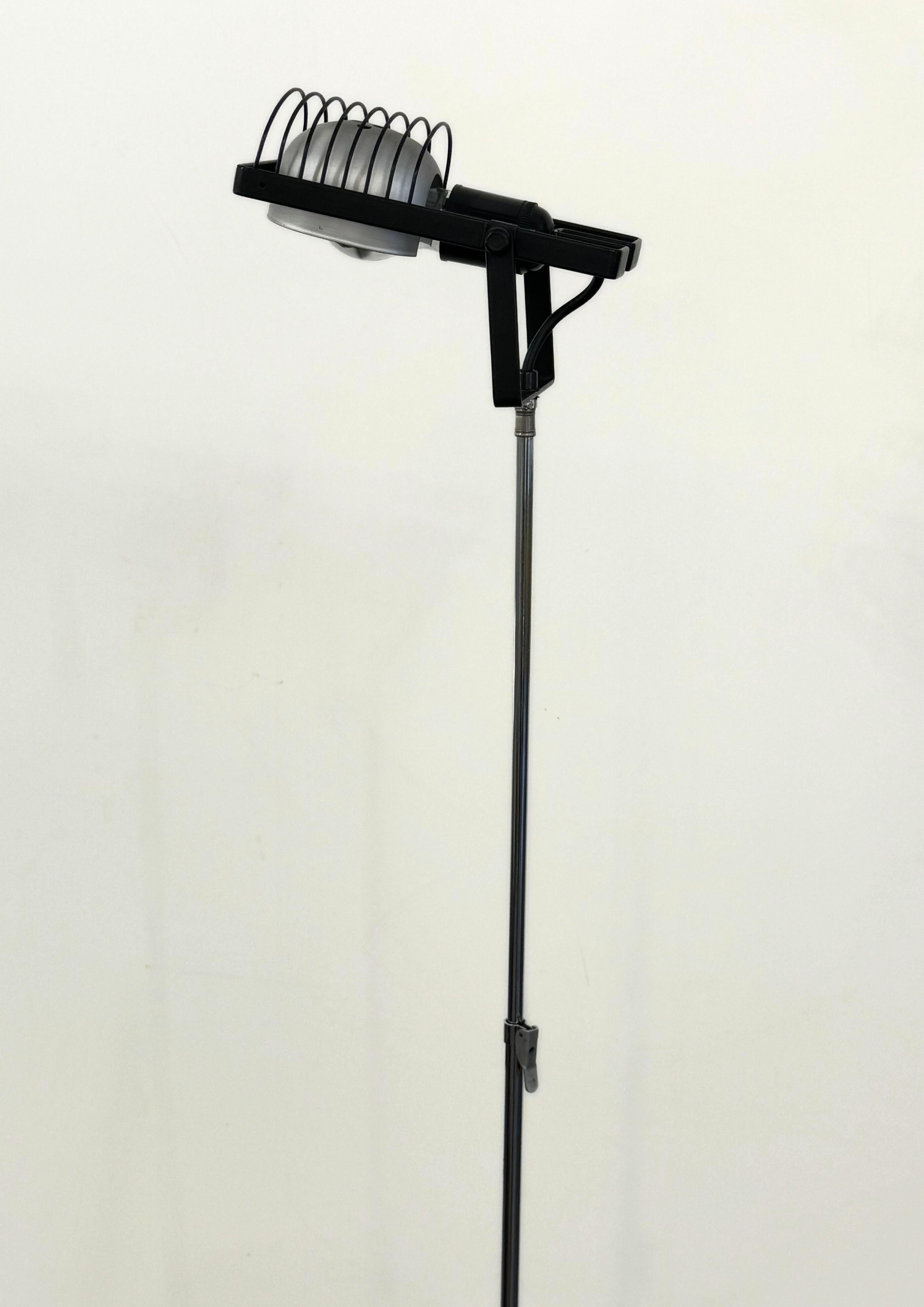 Steel Sintesi Terra by Ernesto Gismondi for Artemide Extendable Tripod Base Floor Lamp