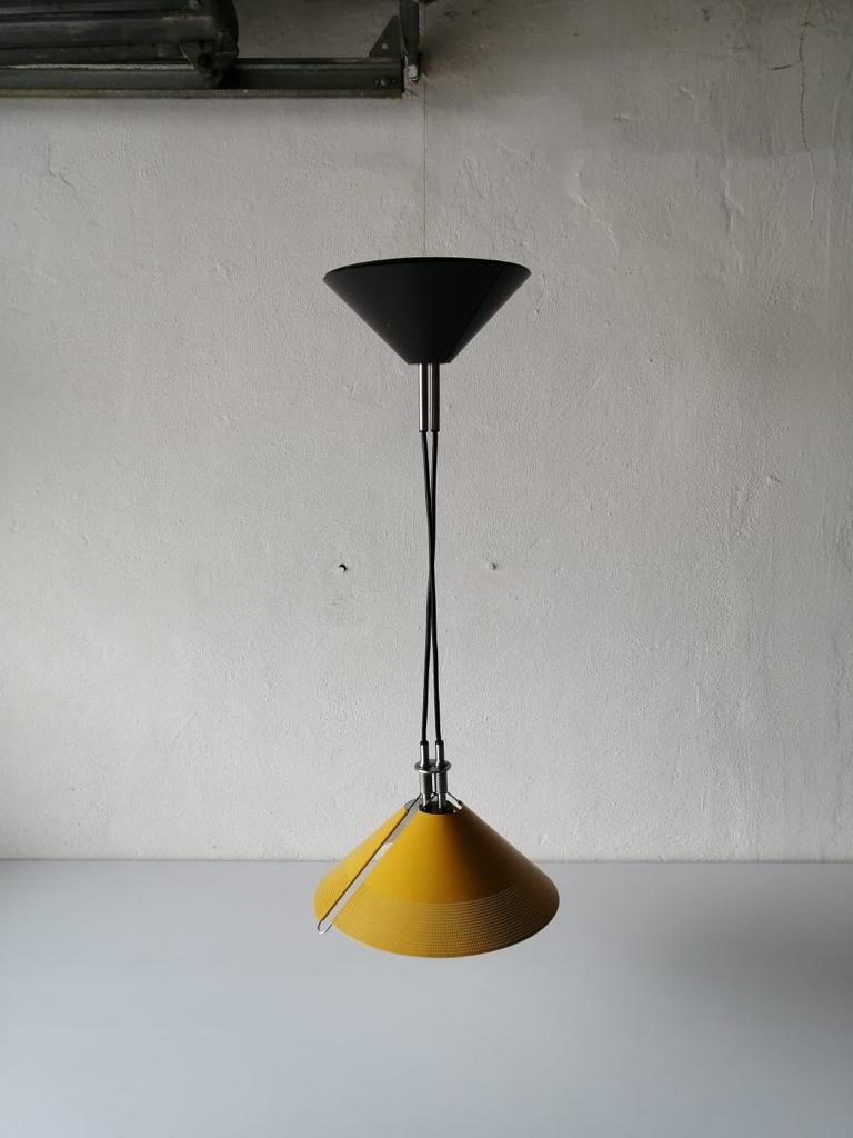 Yellow Metal Pendant Lamp Sintheto Soffitto by F. A. Porsche for Luci, 1980s For Sale 2