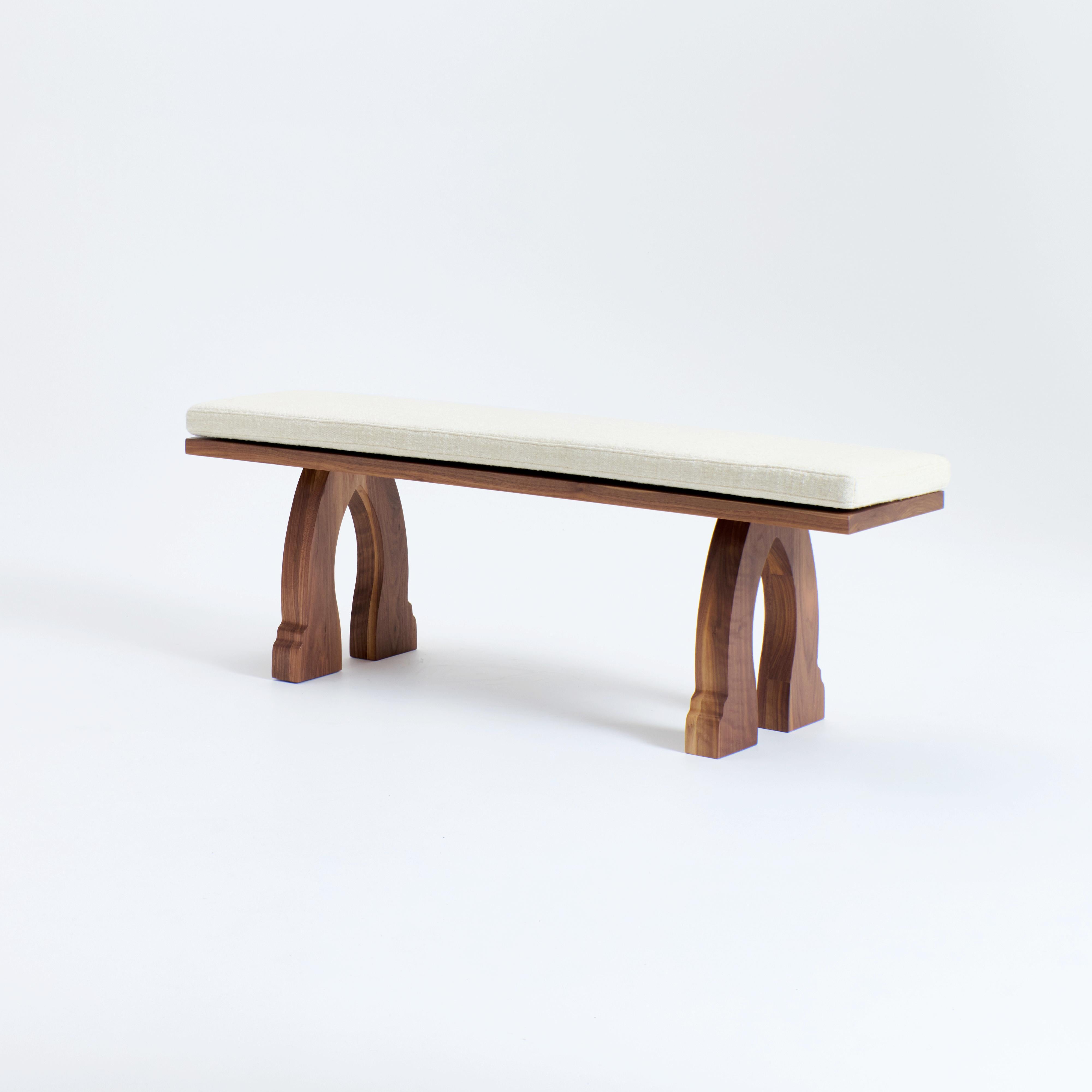 Moderne Banc Sintra avec coussin - Noyer en vente