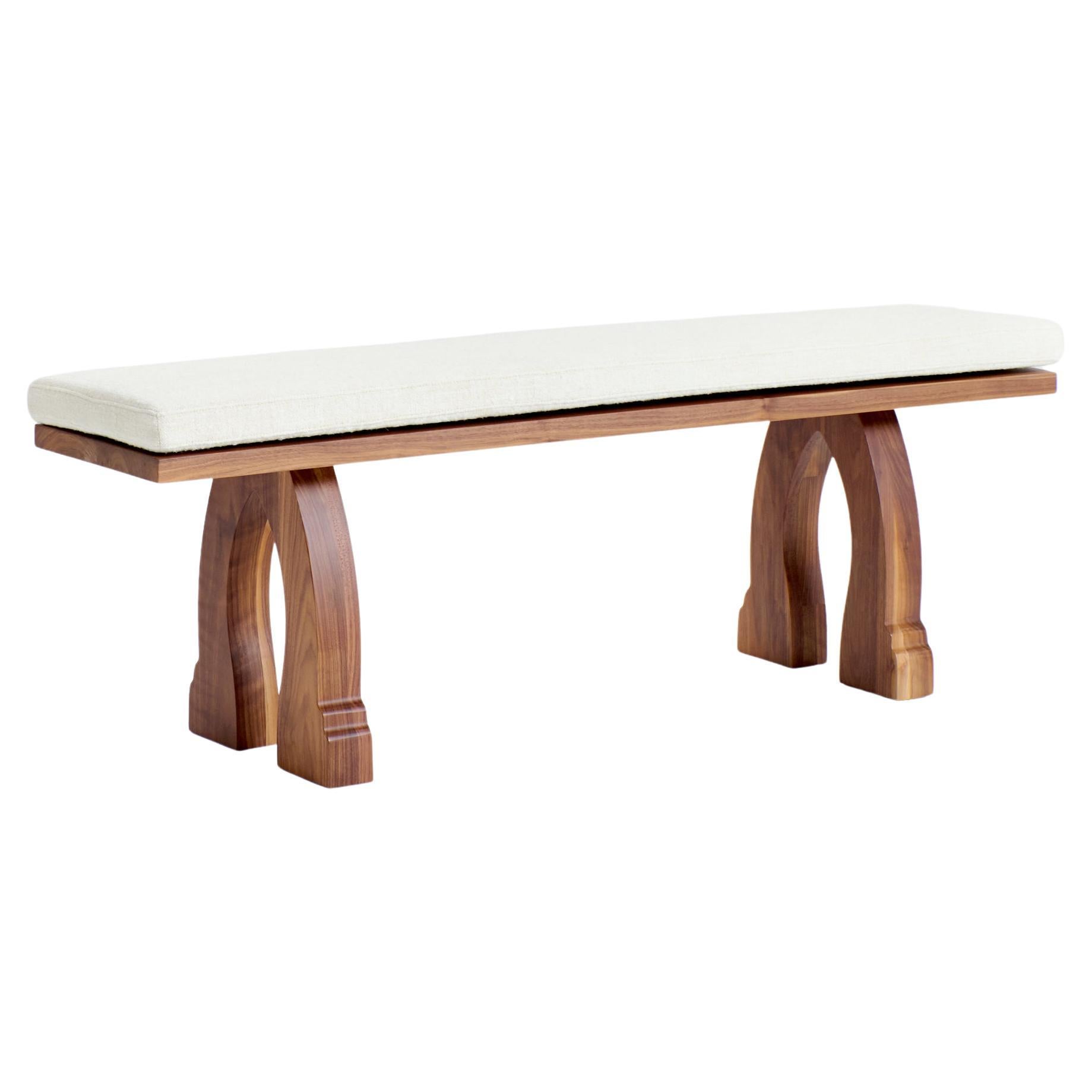 Sintra Bench with Cushion - Walnut