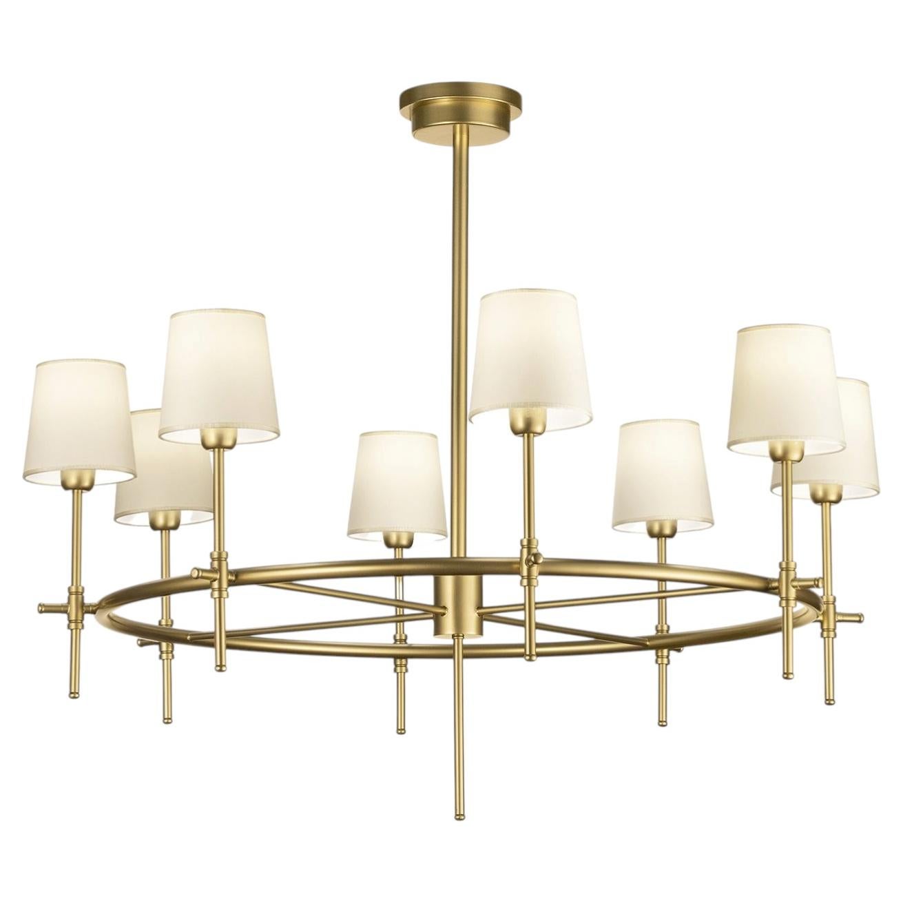 Lampadario rotondo Sinué in ottone e oro in vendita
