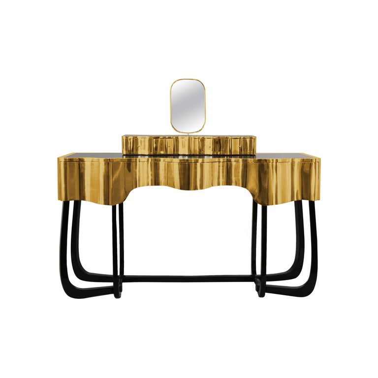 Sinuous Dressing Table with High Gloss Black Lacquered ...