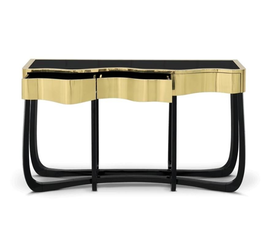 black and gold console table